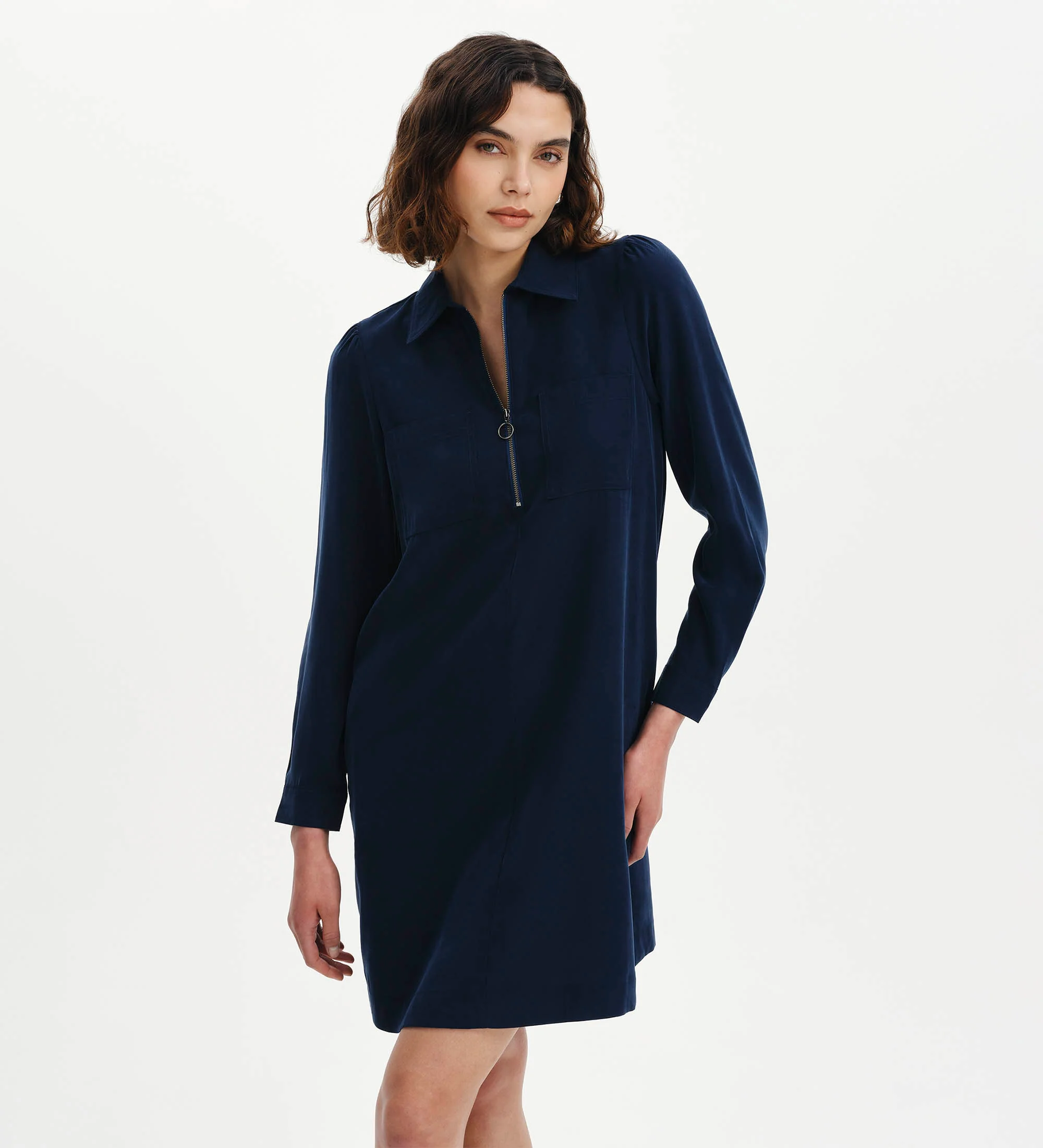 Enriko Indigo Cupro Short Dress - Image 3