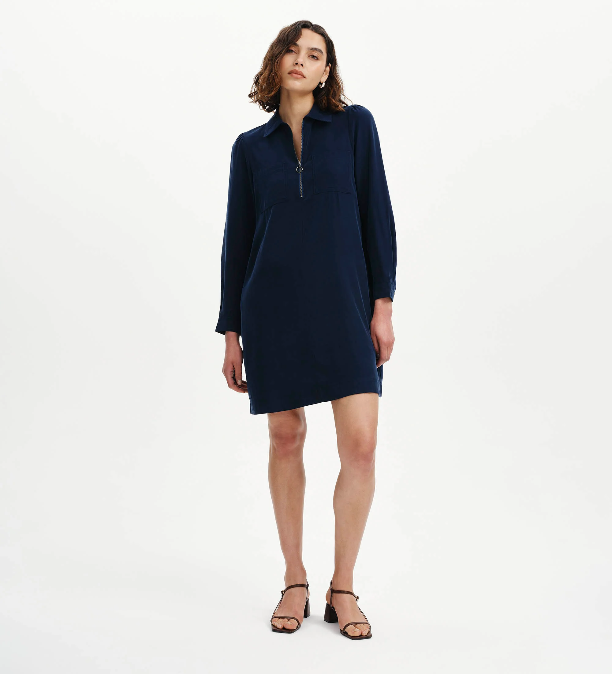 Enriko Indigo Cupro Short Dress - Image 4