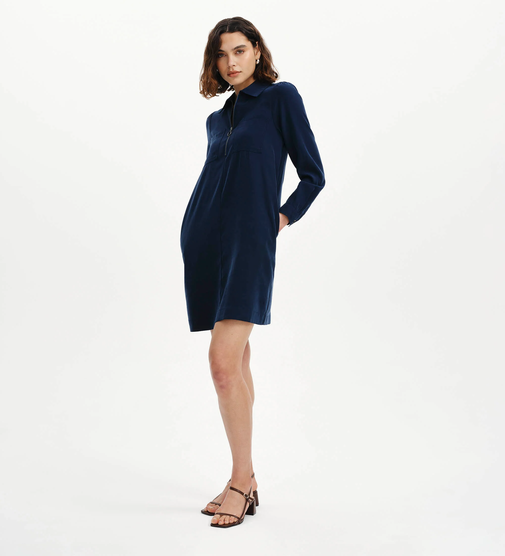 Enriko Indigo Cupro Short Dress - Image 6