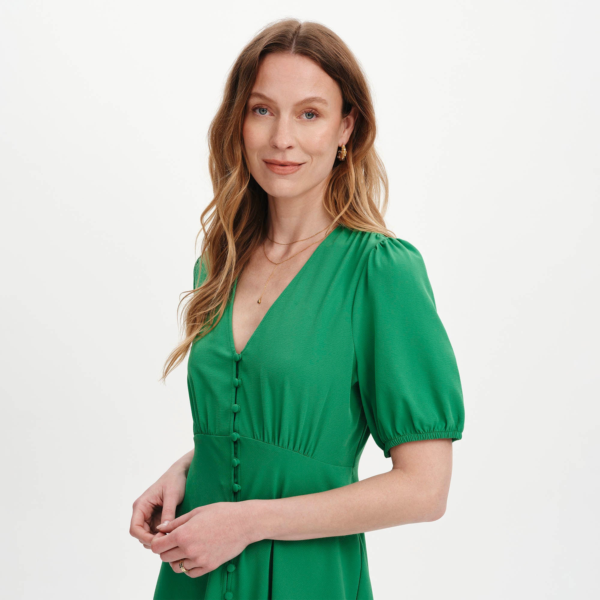 Ensley Green Button Through Short Dress - Image 2