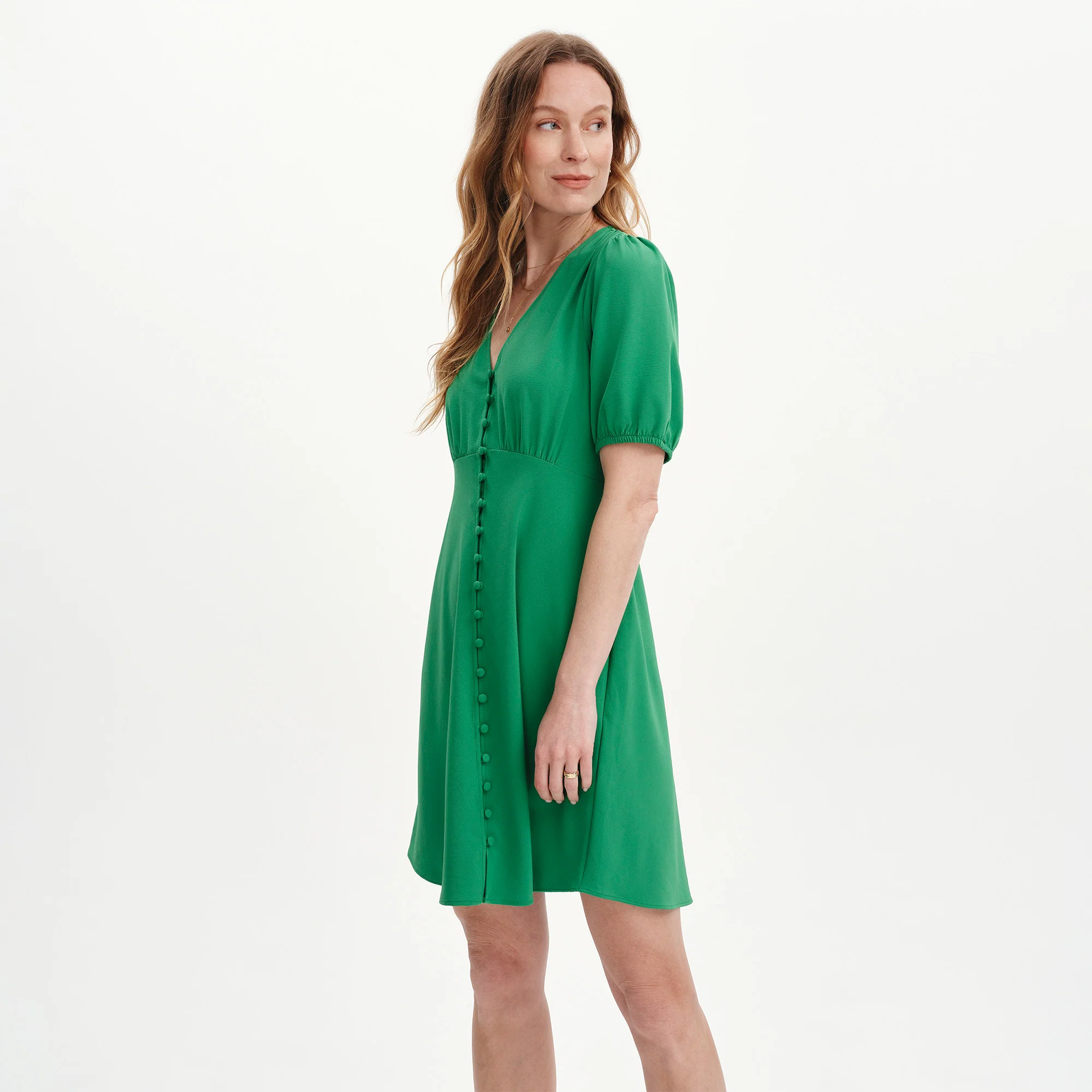 Ensley Green Button Through Short Dress - Image 4