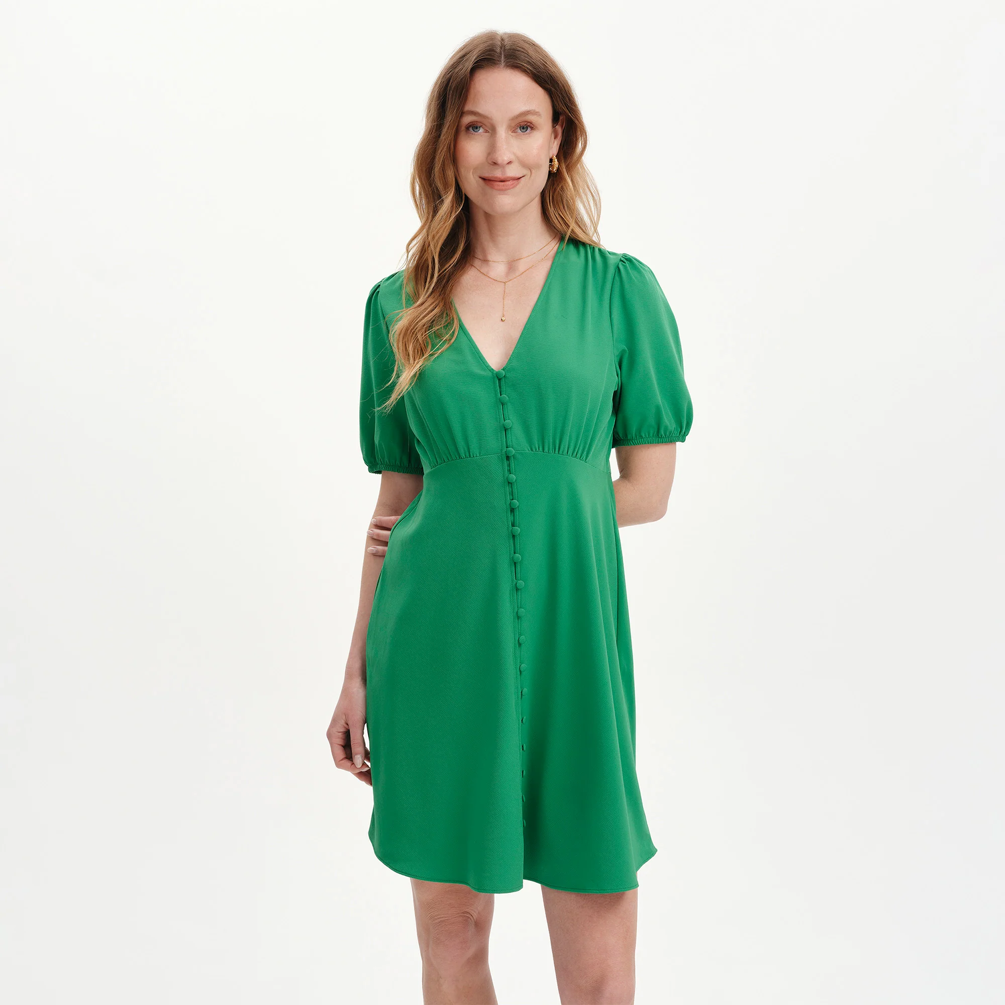 Ensley Green Button Through Short Dress - Image 5