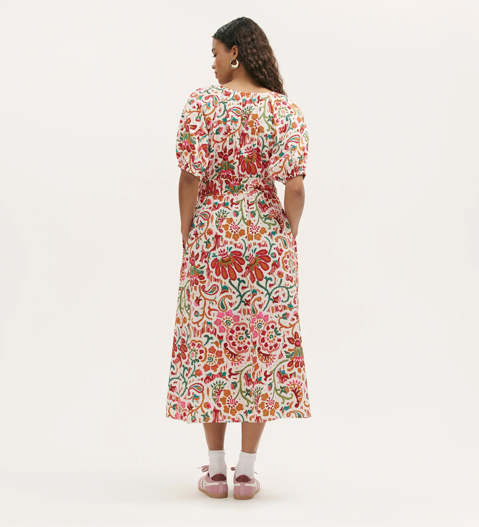 Estee Ivory Floral Midi Smock Dress - Image 5