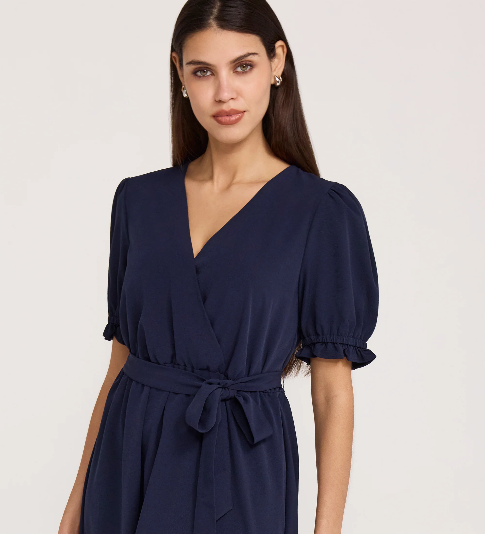 Everleigh Navy Crepe Midi Dress - Image 2