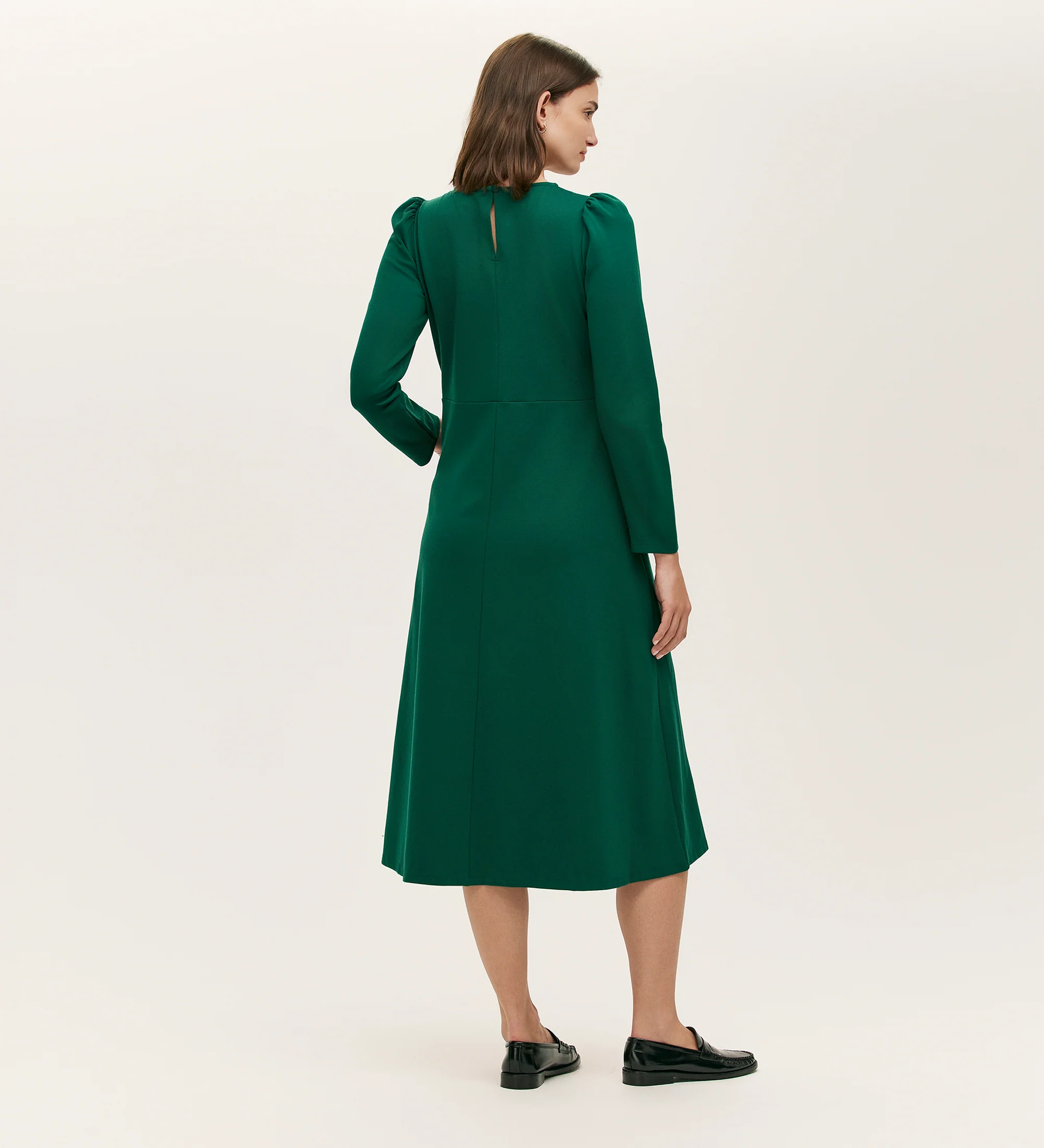 Felice Bottle Green Ponte Jersey Midi Dress - Image 5