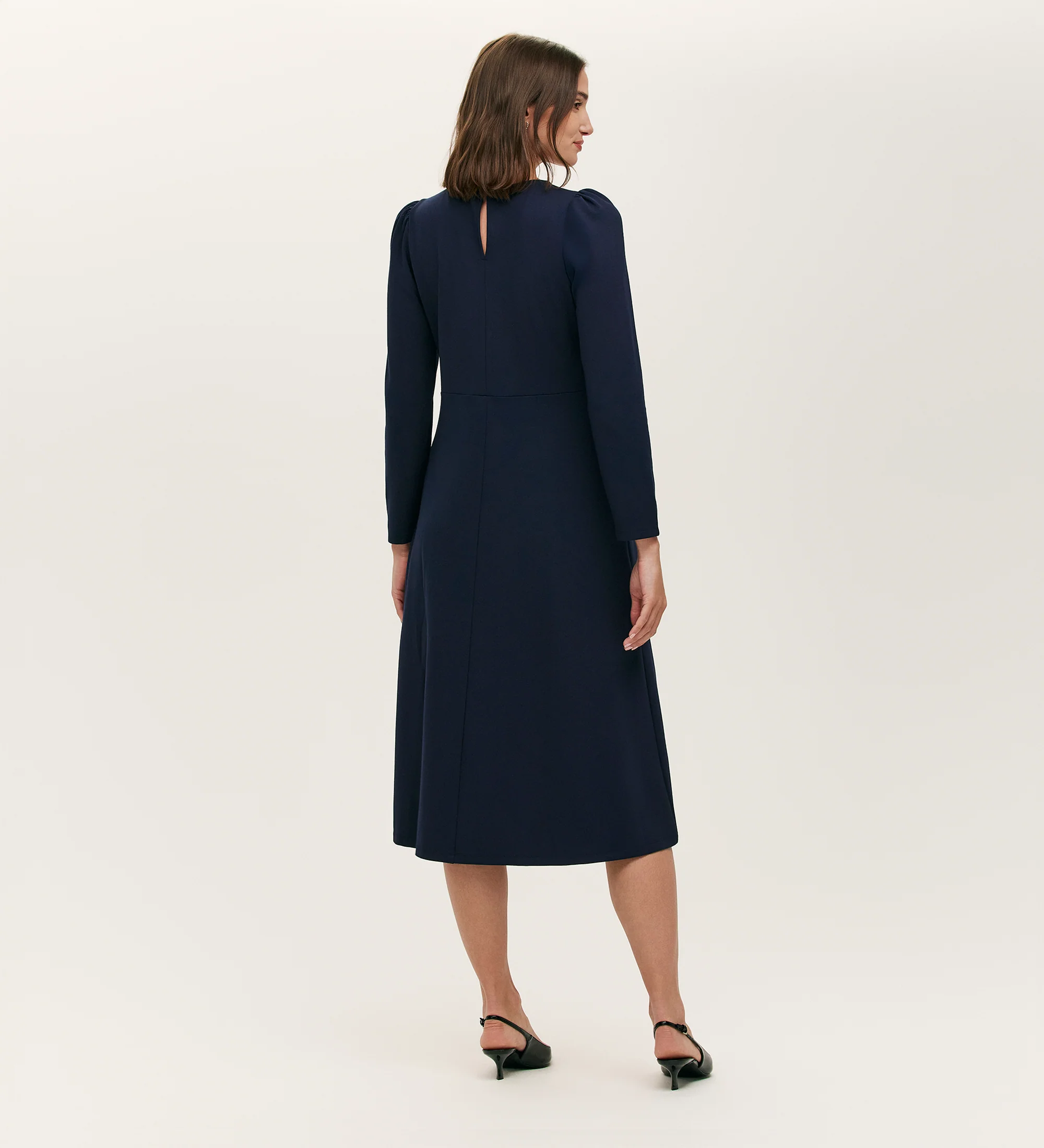Felice Navy Ponte Jersey Midi Dress - Image 4