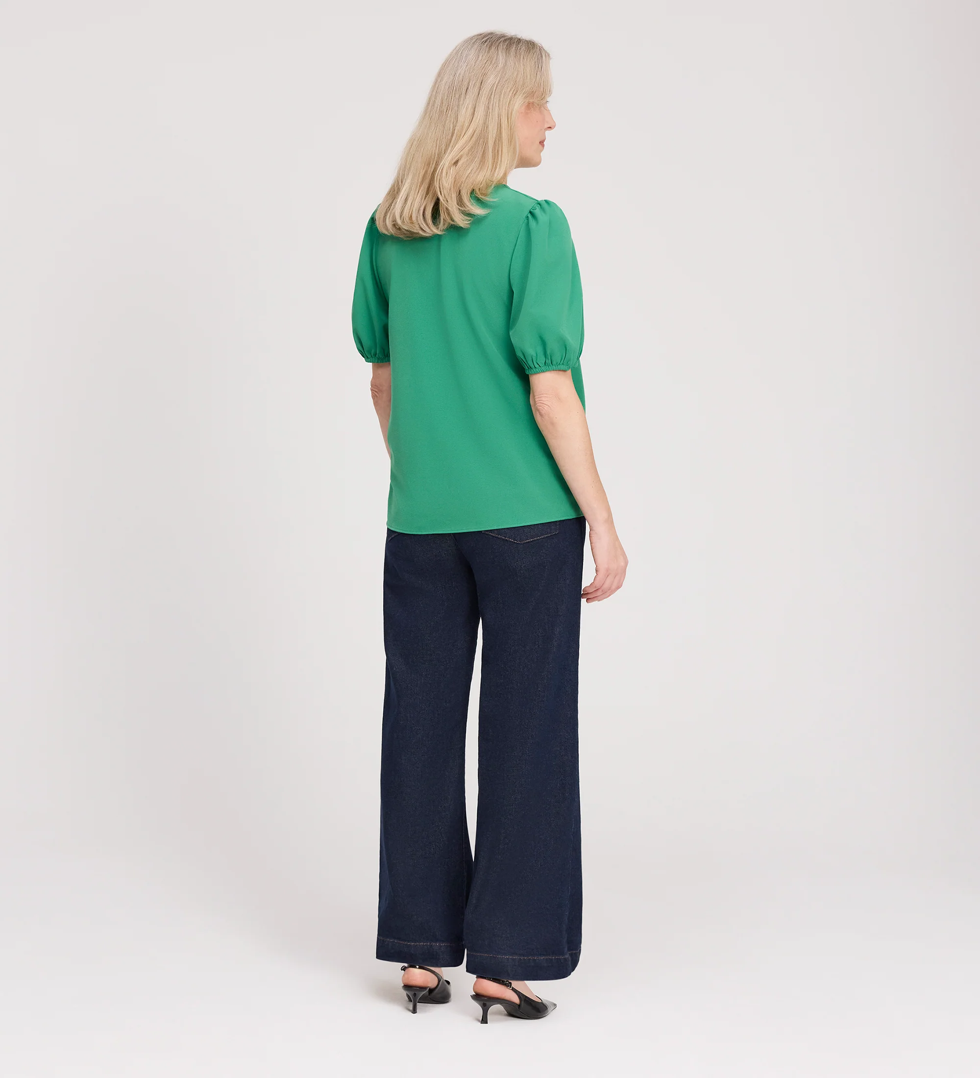 Fleur Green Button Down Short Sleeve Top - Image 5