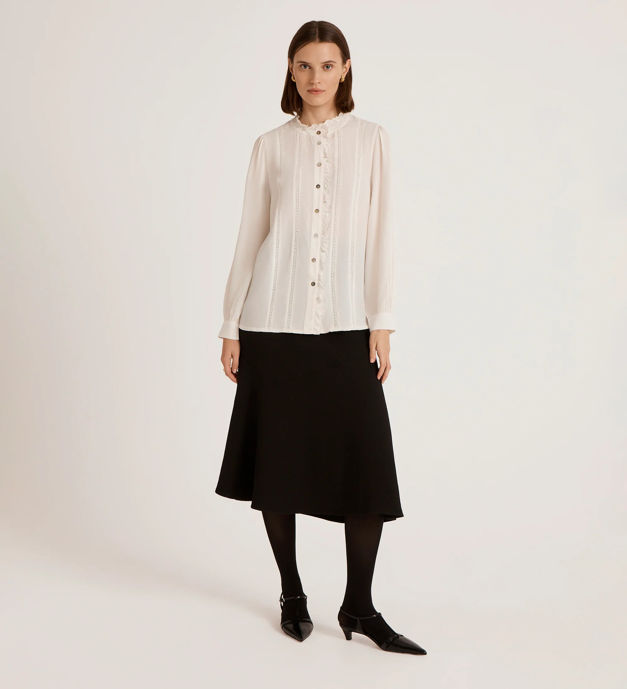 Flora Ivory Crepe Blouse - Image 3