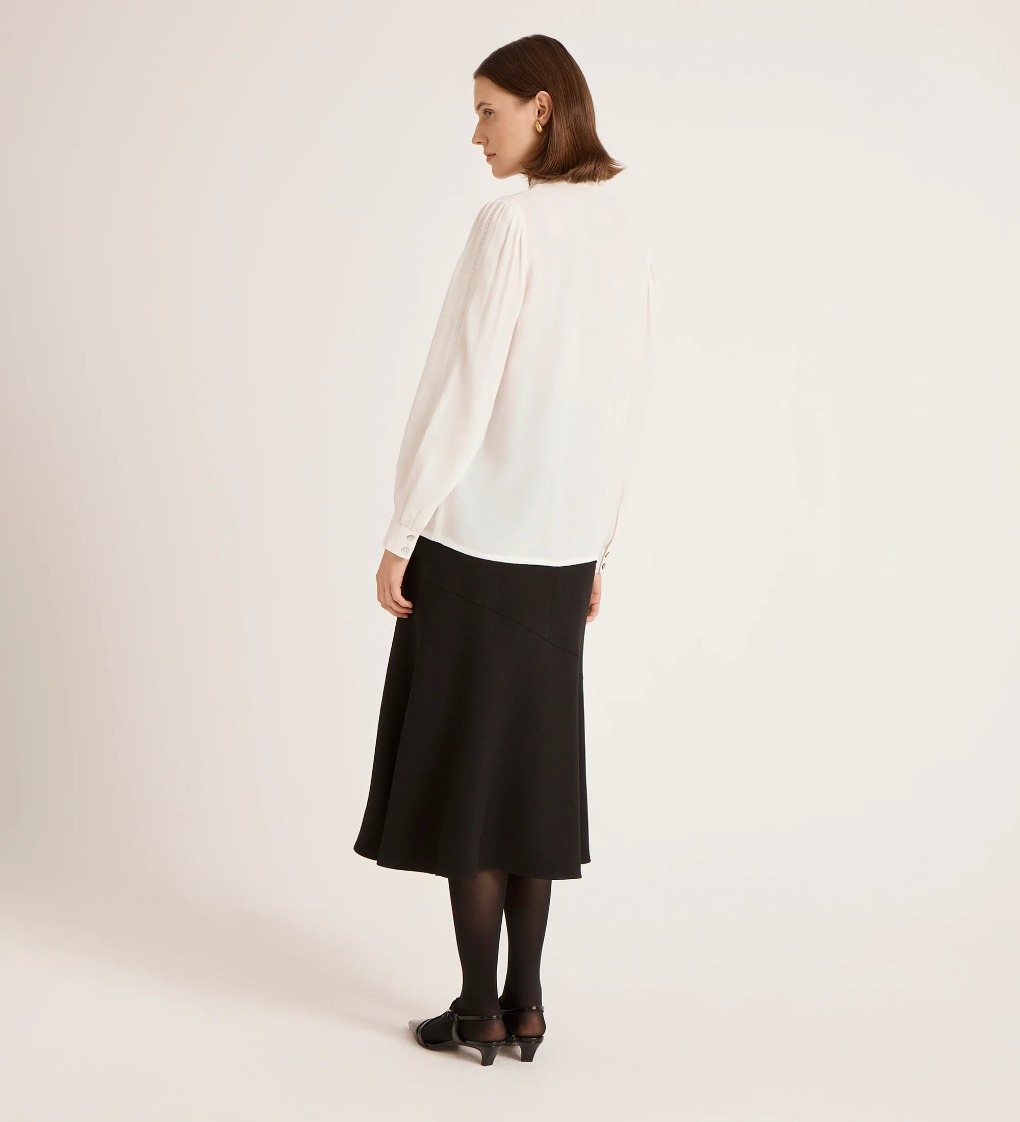 Flora Ivory Crepe Blouse - Image 4