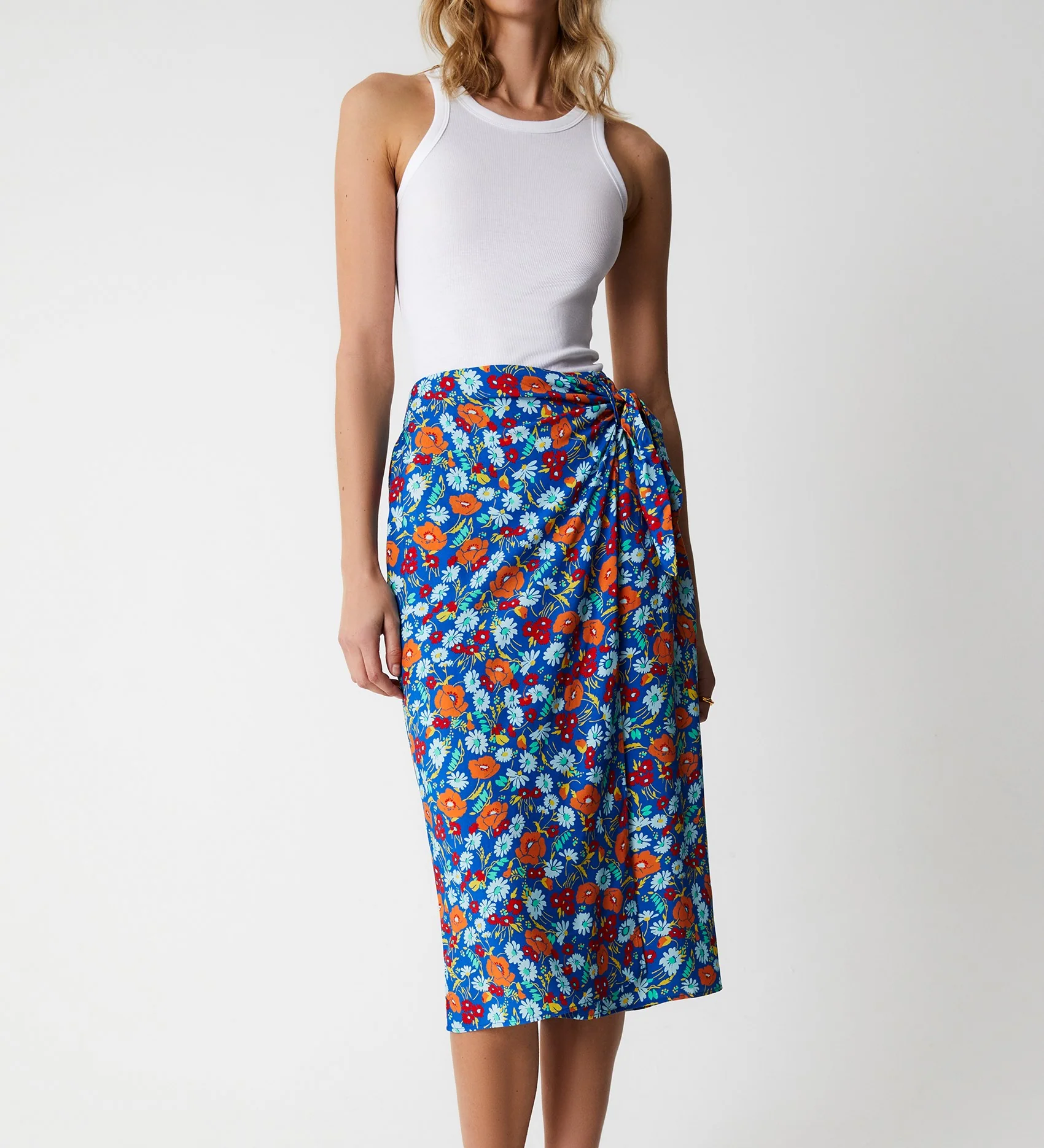 Florence Blue Botanics Midi Skirt - Image 3