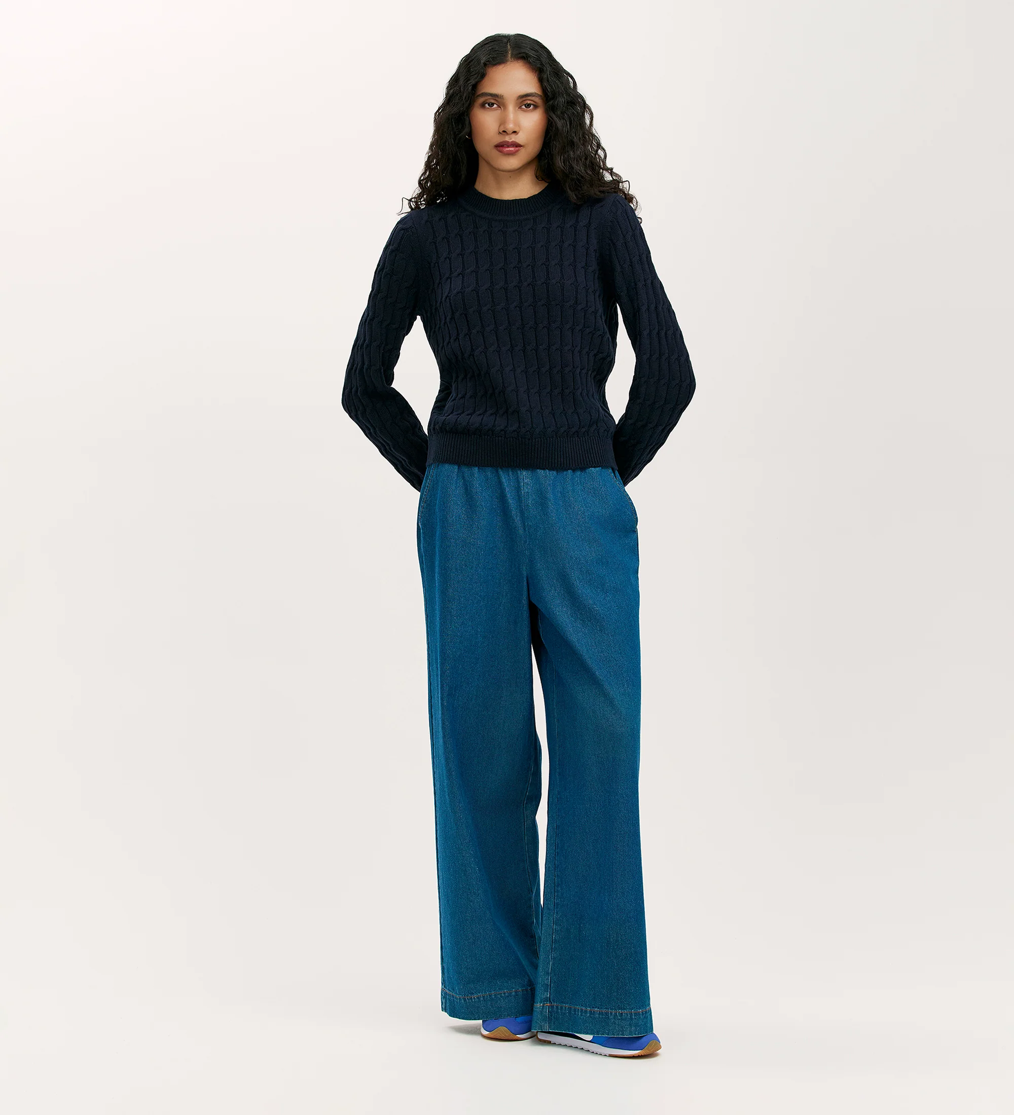 Frida Navy Knitted Jumper - Image 2