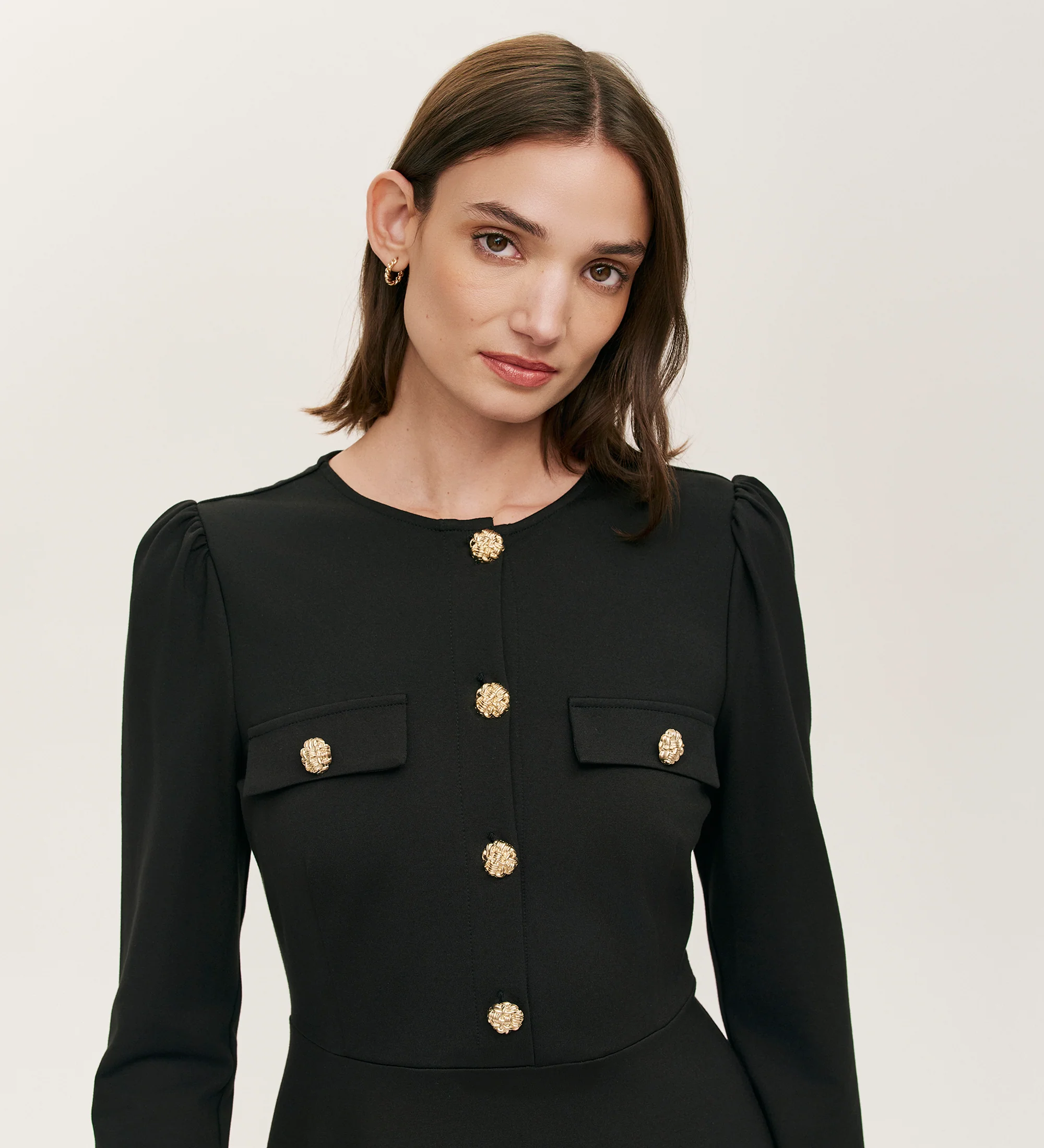 Gilly Black Ponte Jersey Midi Dress - Image 3