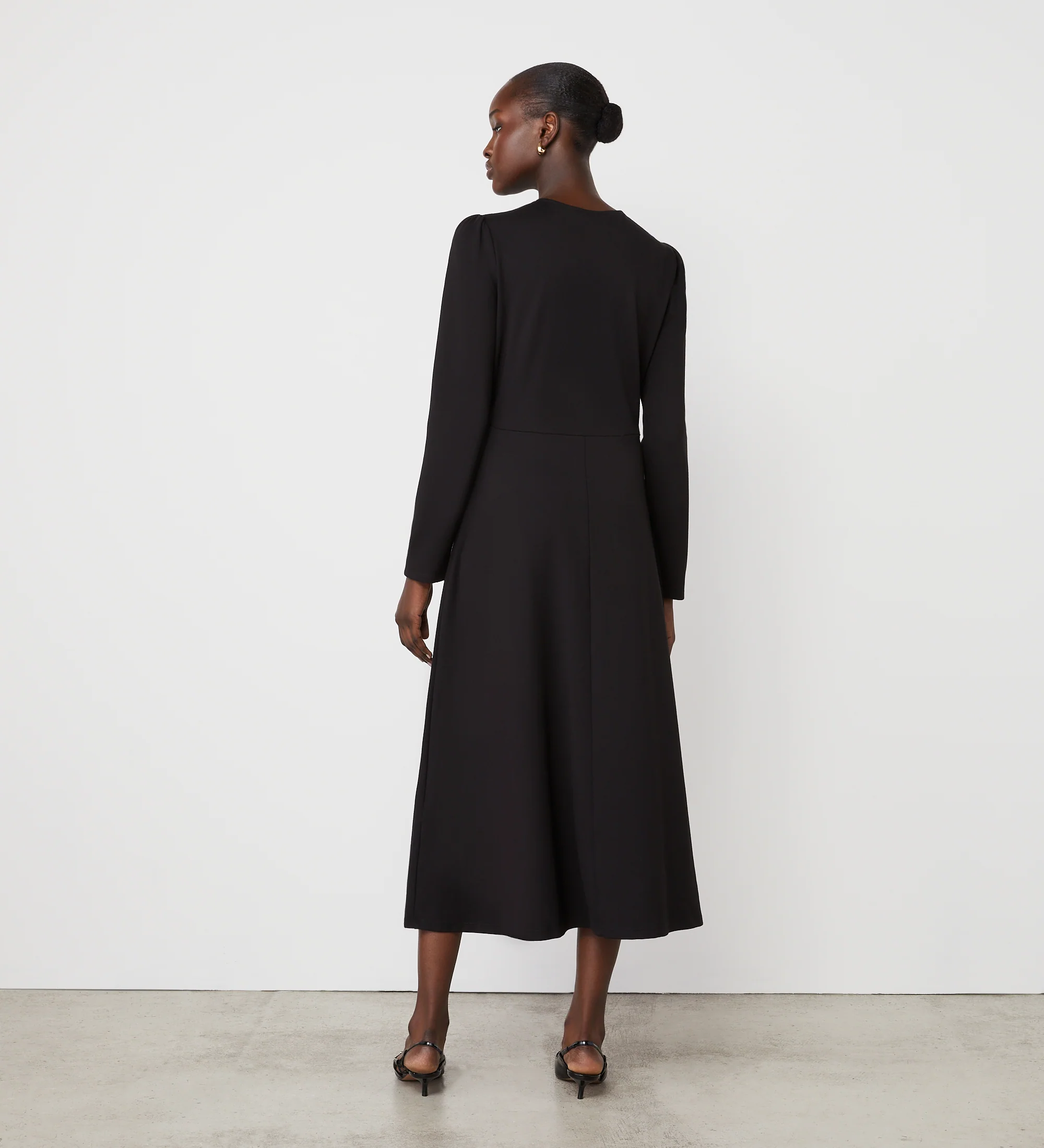 Gilly Black Ponte Jersey Midi Dress - Image 4