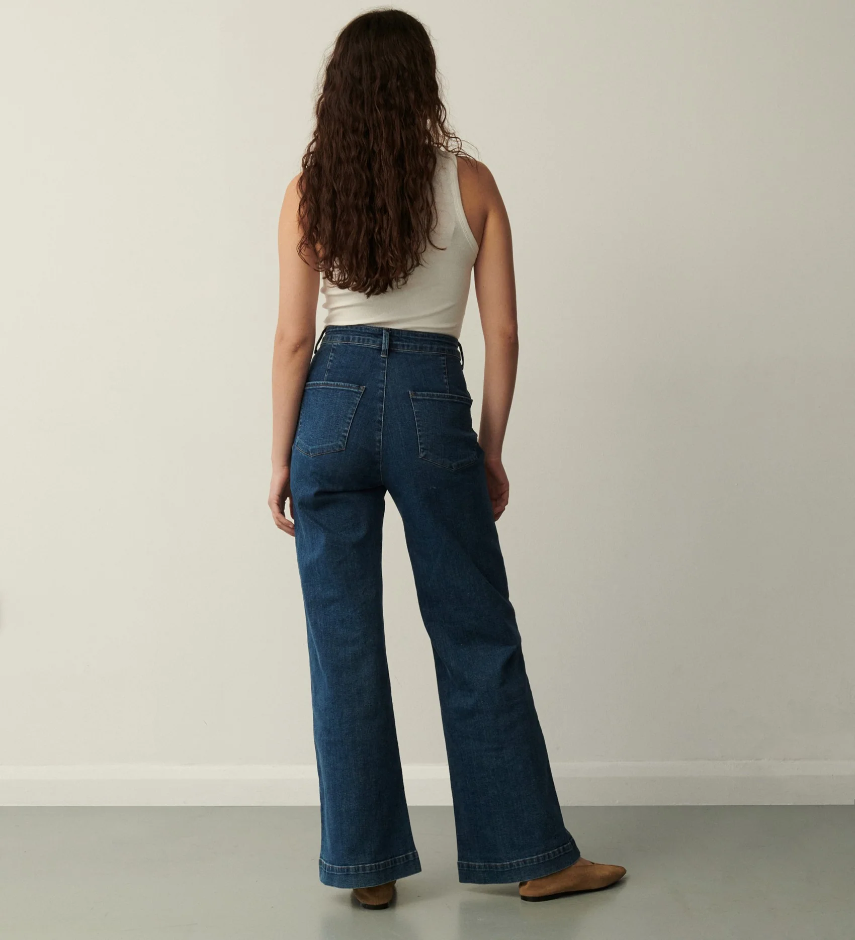 Gio Denim Blue Wide Leg Jeans - Image 3