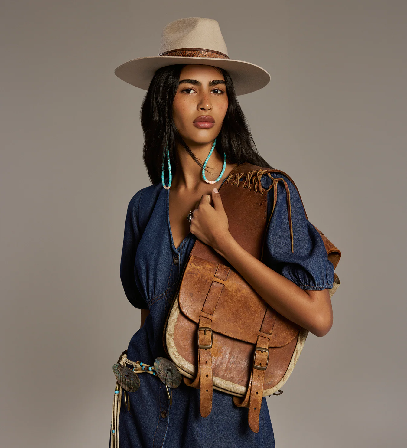 Goldie Indigo Denim Midi Dress - Image 3