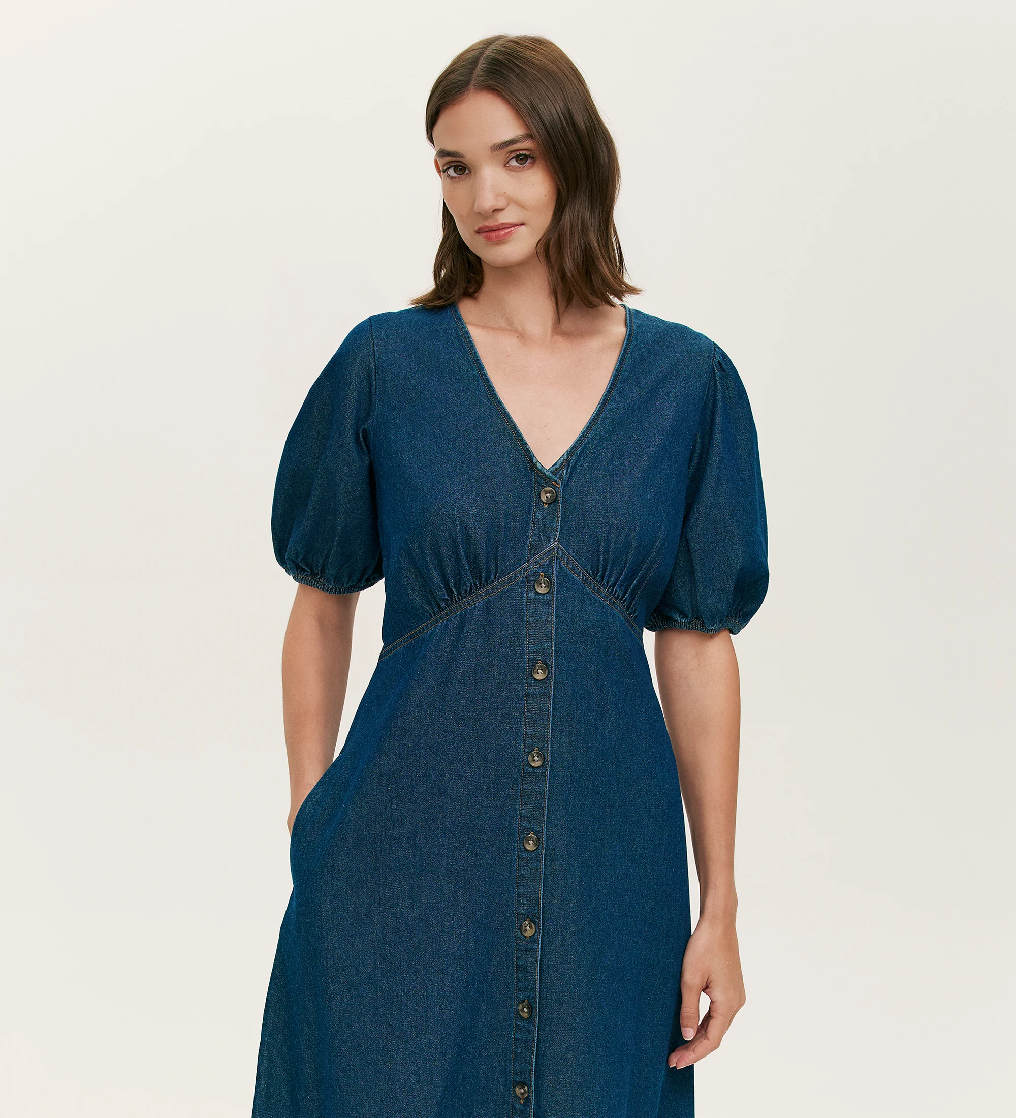Goldie Indigo Denim Midi Dress - Image 4