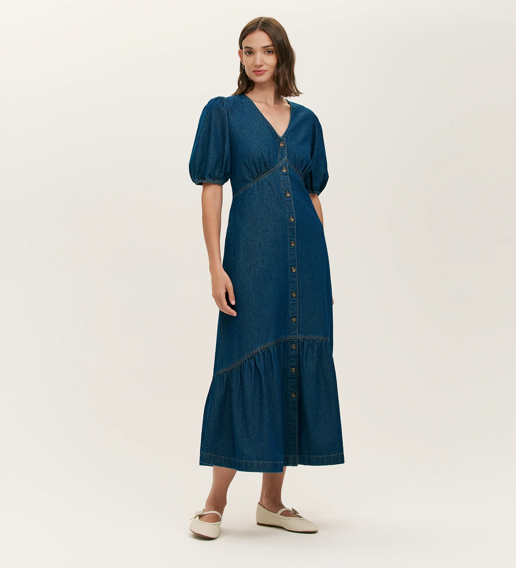 Goldie Indigo Denim Midi Dress - Image 6
