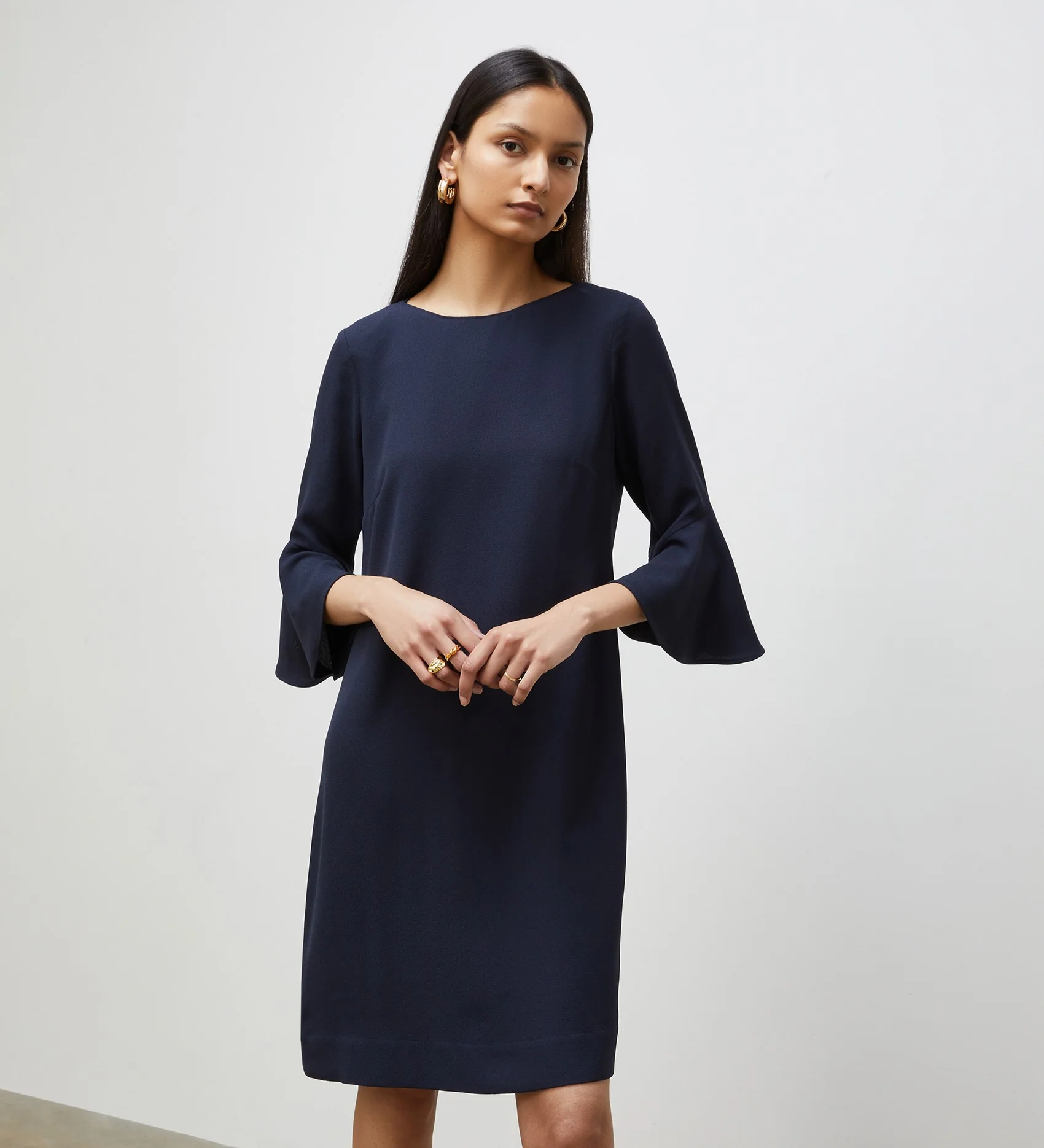Izzy Navy Knee Length Dress - Image 3