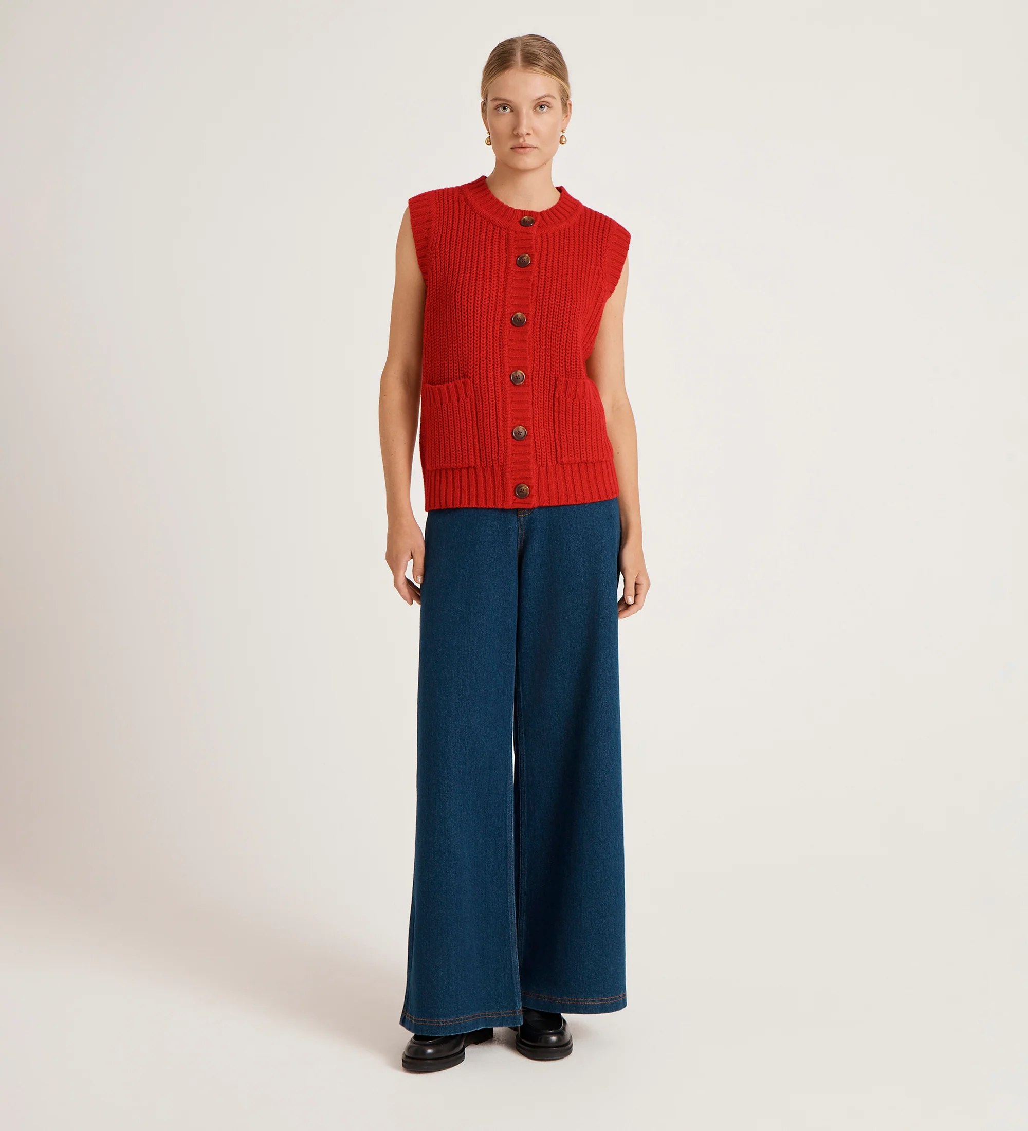 Janette Red Knitted Vest - Image 2