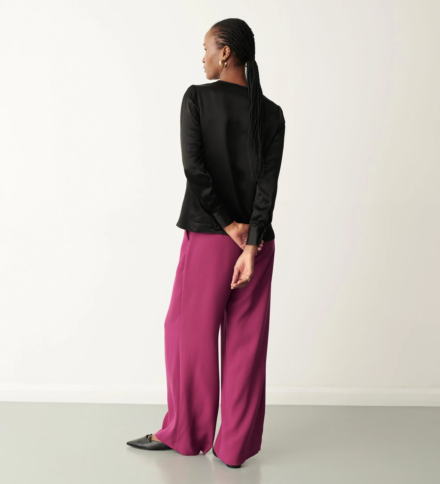 Jeanne Pink Wide Leg Trousers - Image 3