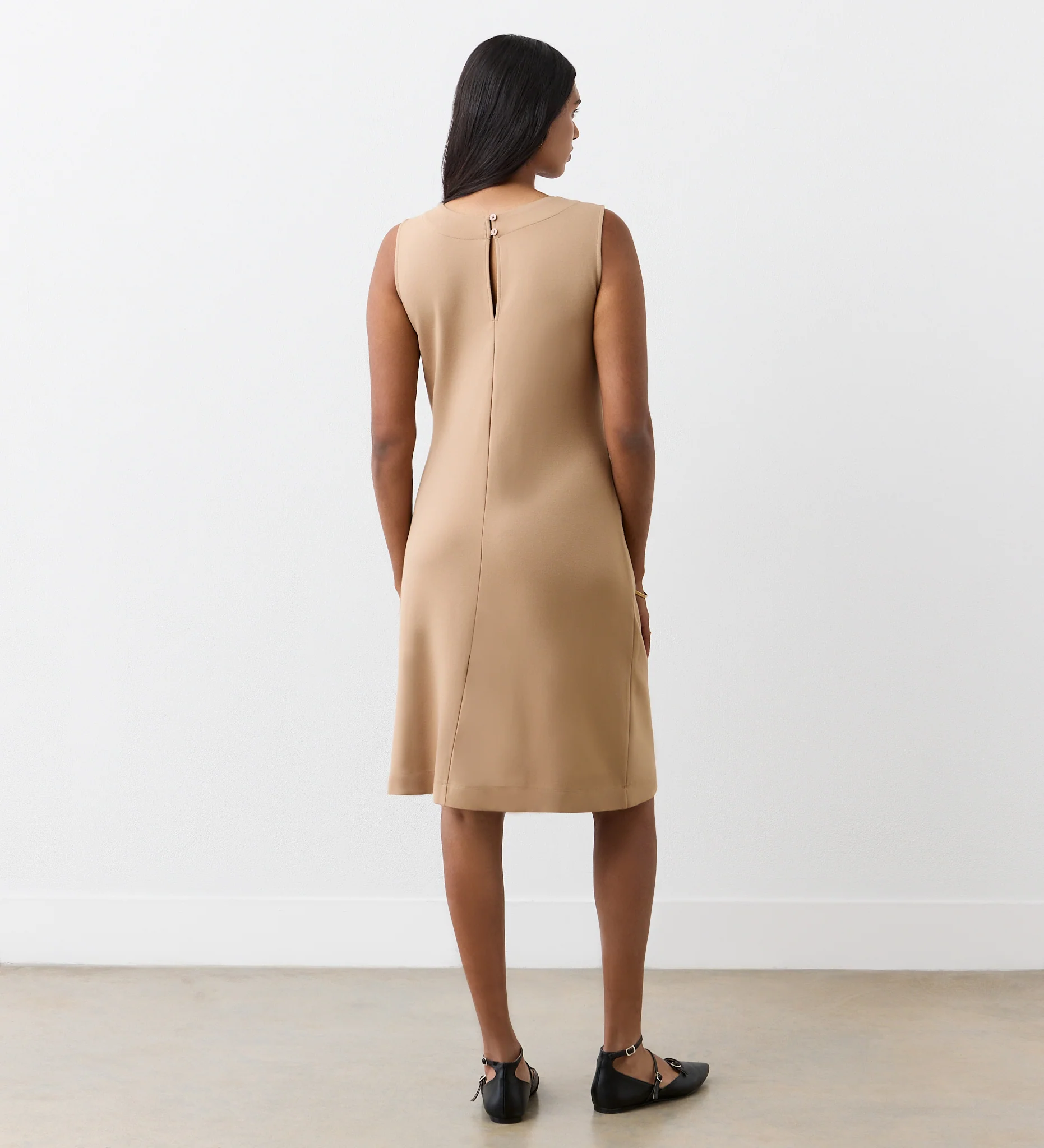 Julianne Camel Ponte Jersey Midi Dress - Image 4
