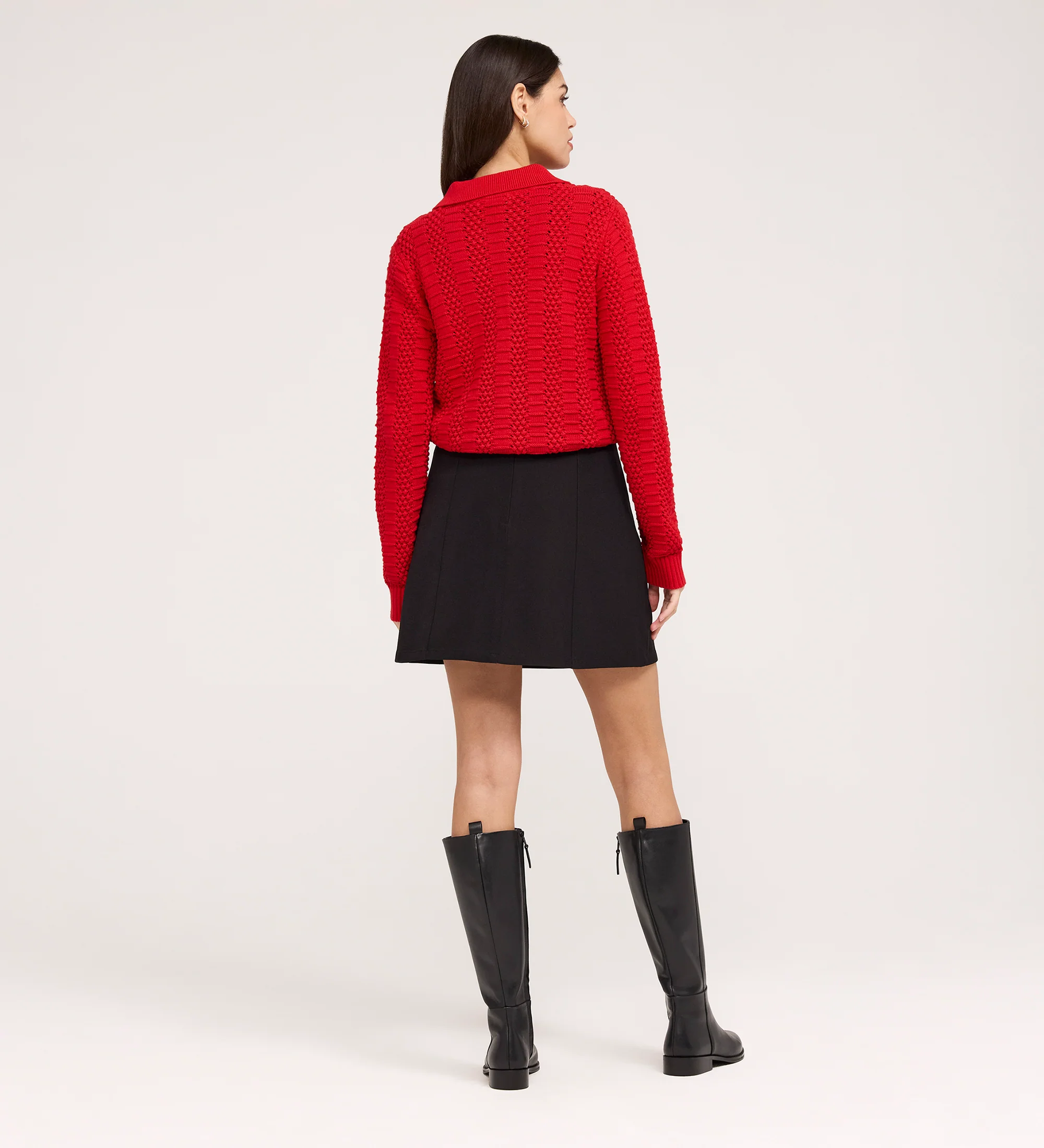 Kade Black A-line Gaberdine Twill Mini Skirt - Image 5