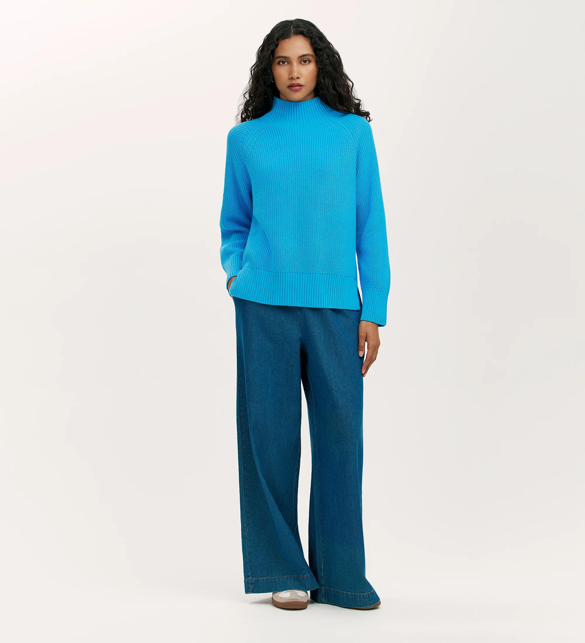 Kaela Light Blue High Neck Jumper - Image 2