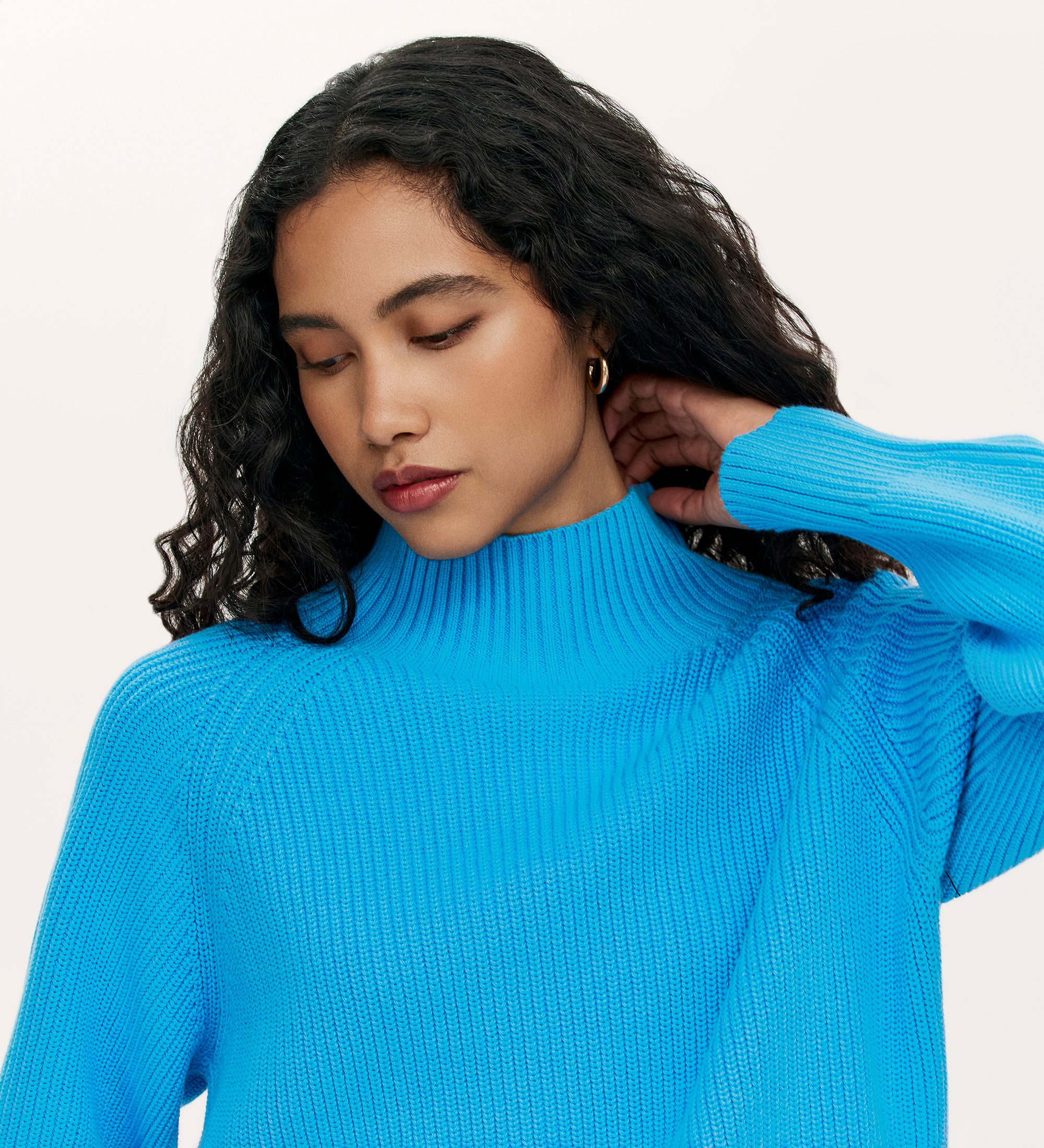 Kaela Light Blue High Neck Jumper - Image 3