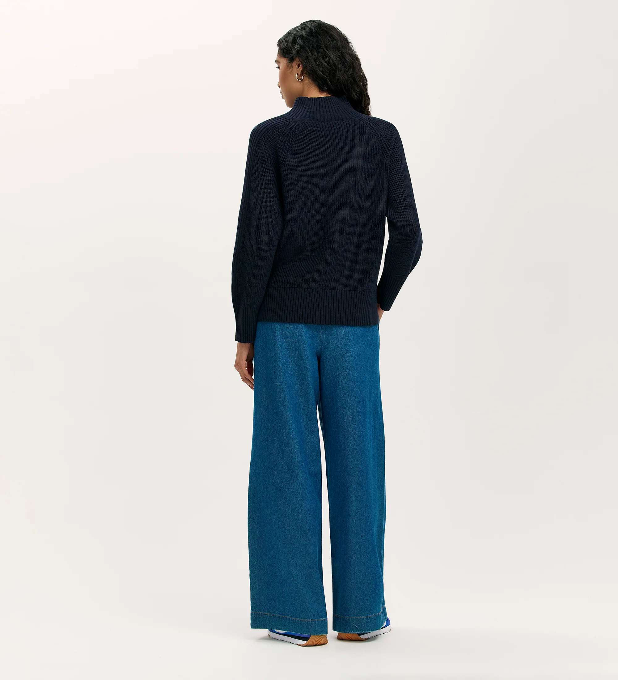 Kaela Navy High Neck Jumper - Image 4