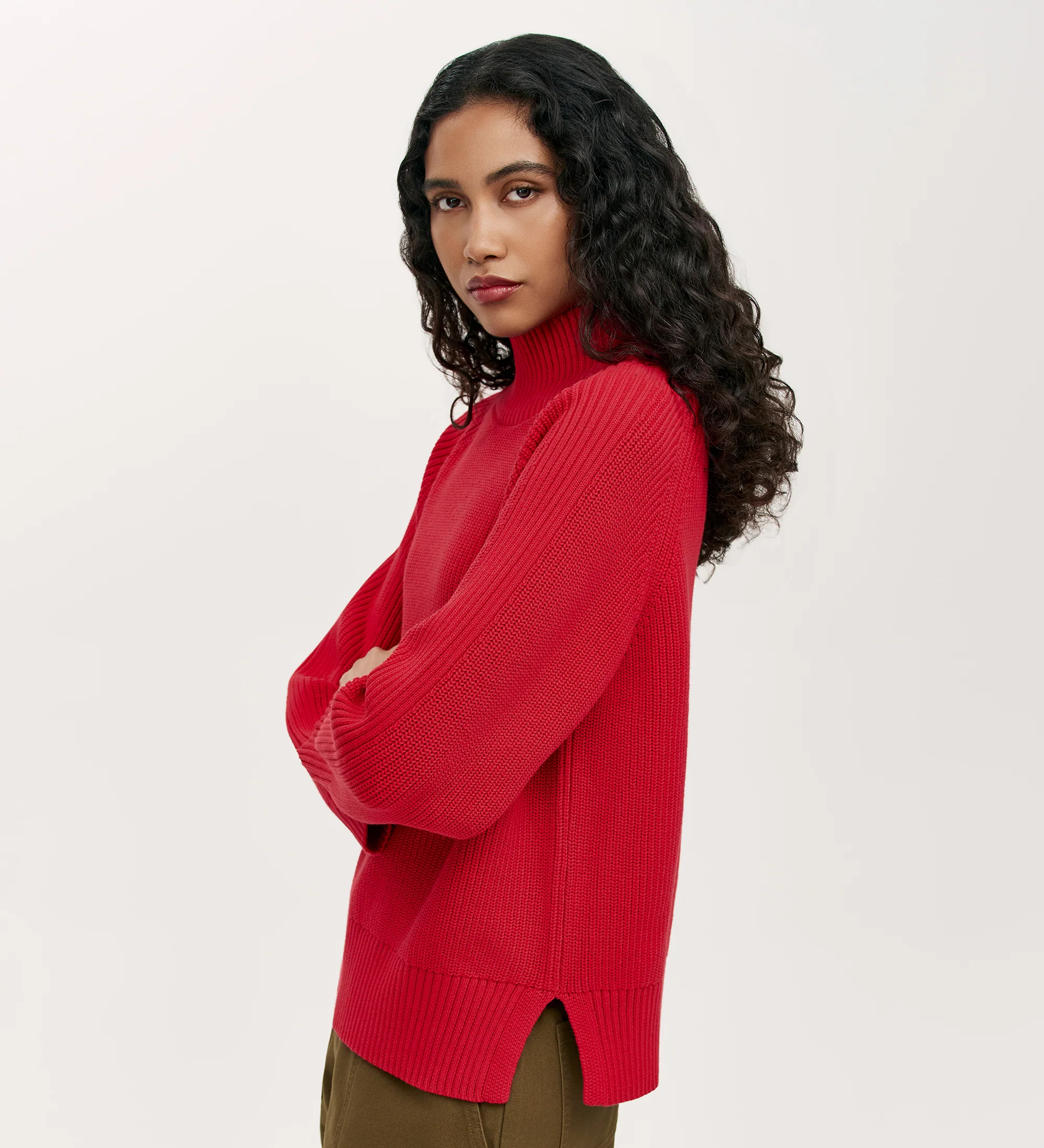 Kaela Red High Neck Jumper - Image 3
