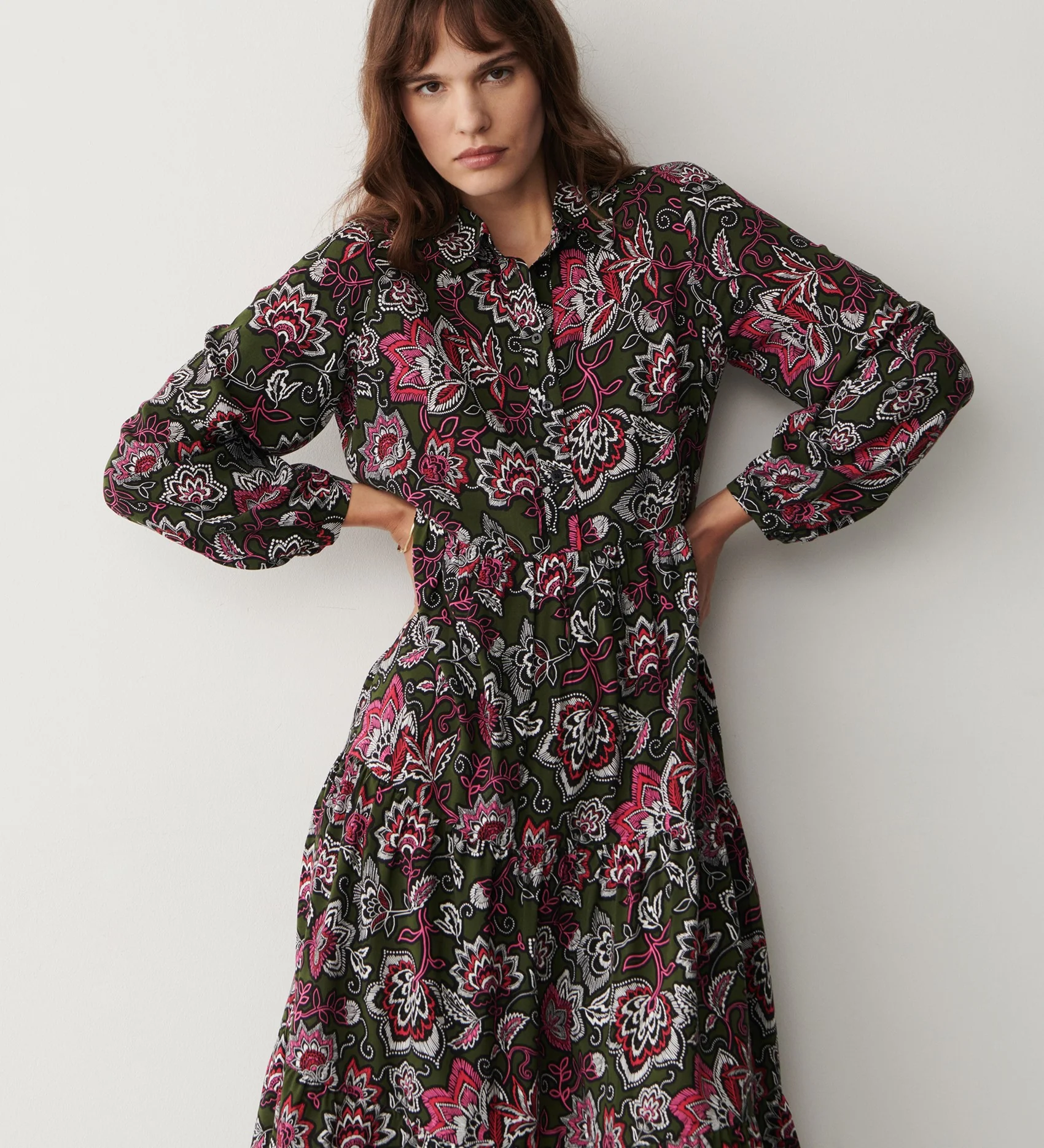 Kalia Green Folk Midi Dress - Image 3