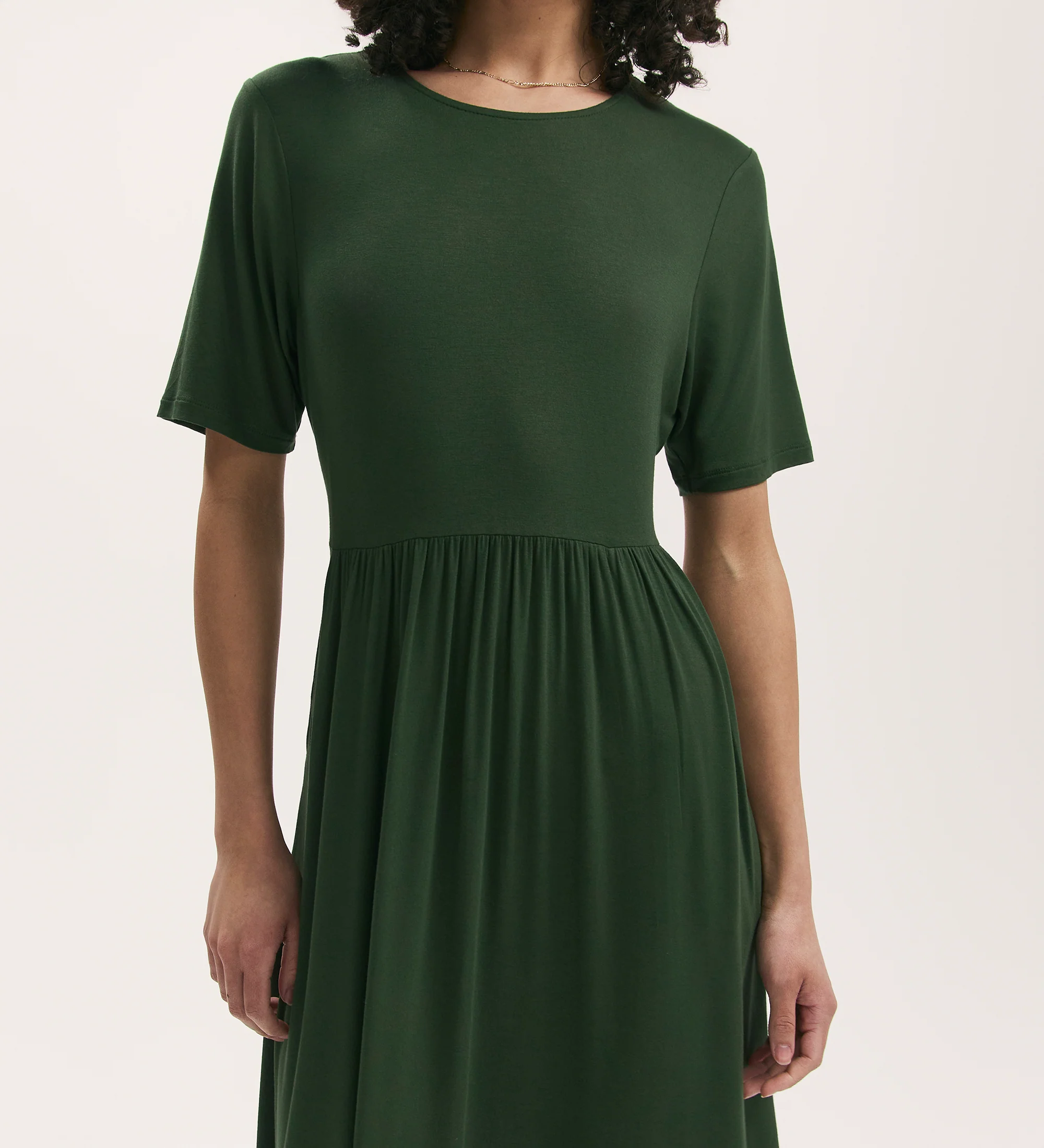 Kathryn Khaki Jersey Midi T-Shirt Dress - Image 2