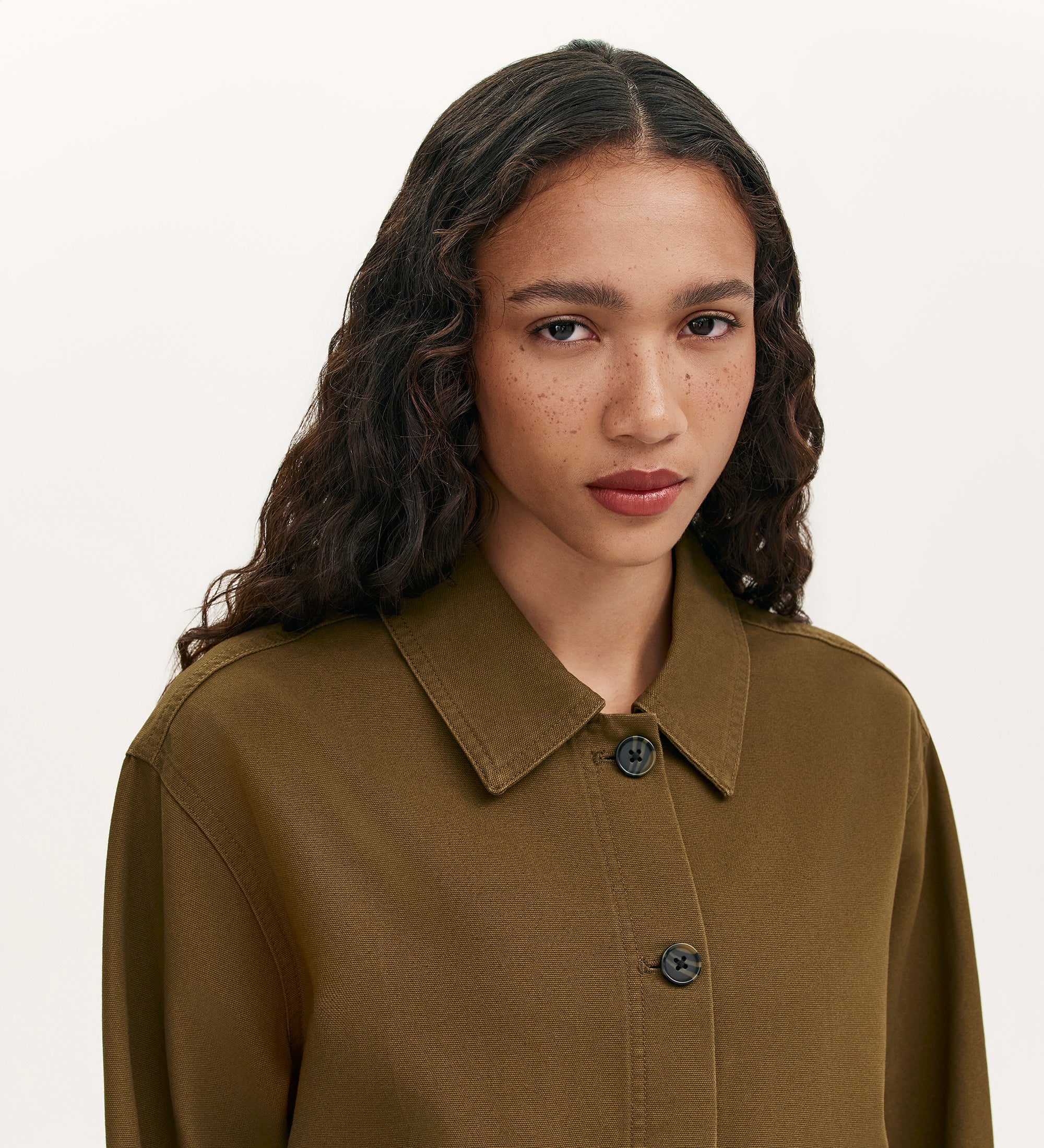 Kelsie Khaki Canvas Jacket - Image 3