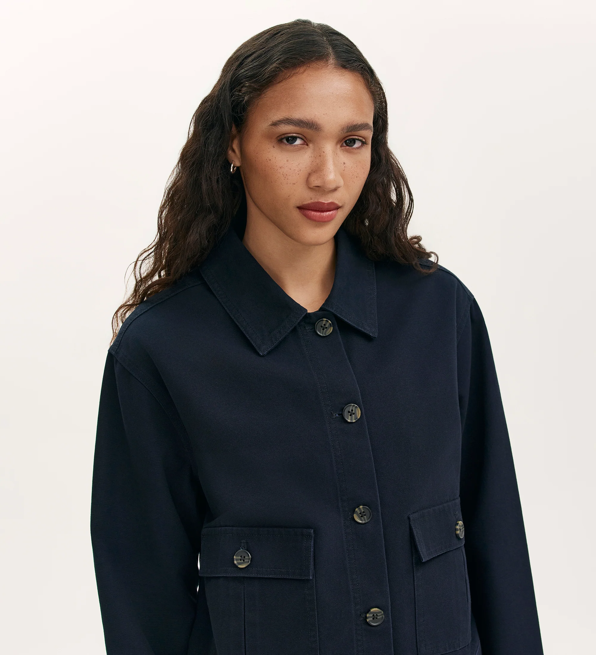 Kelsie Navy Canvas Jacket - Image 3