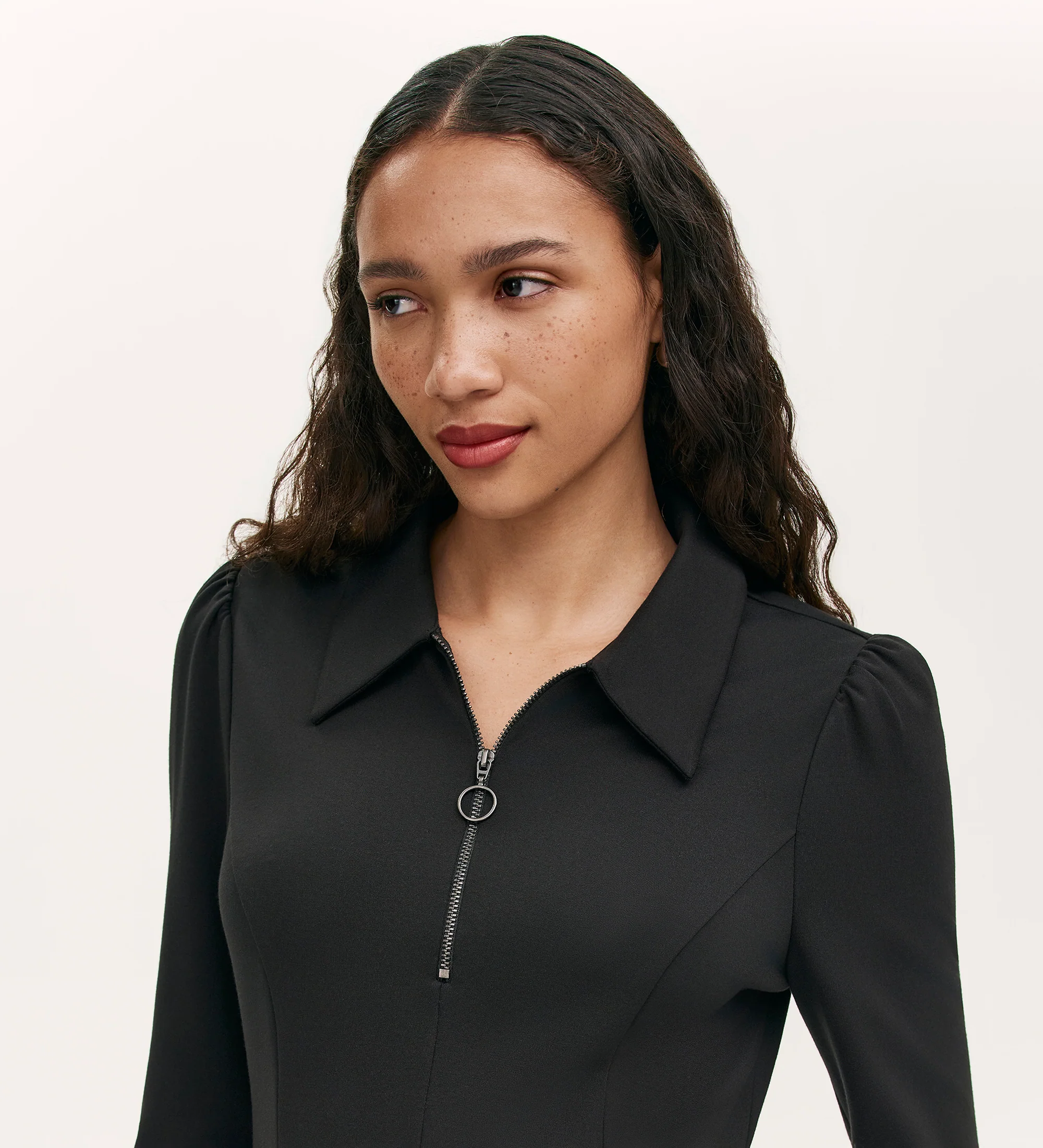 Lea Black Ponte Jersey Short Dress - Image 3