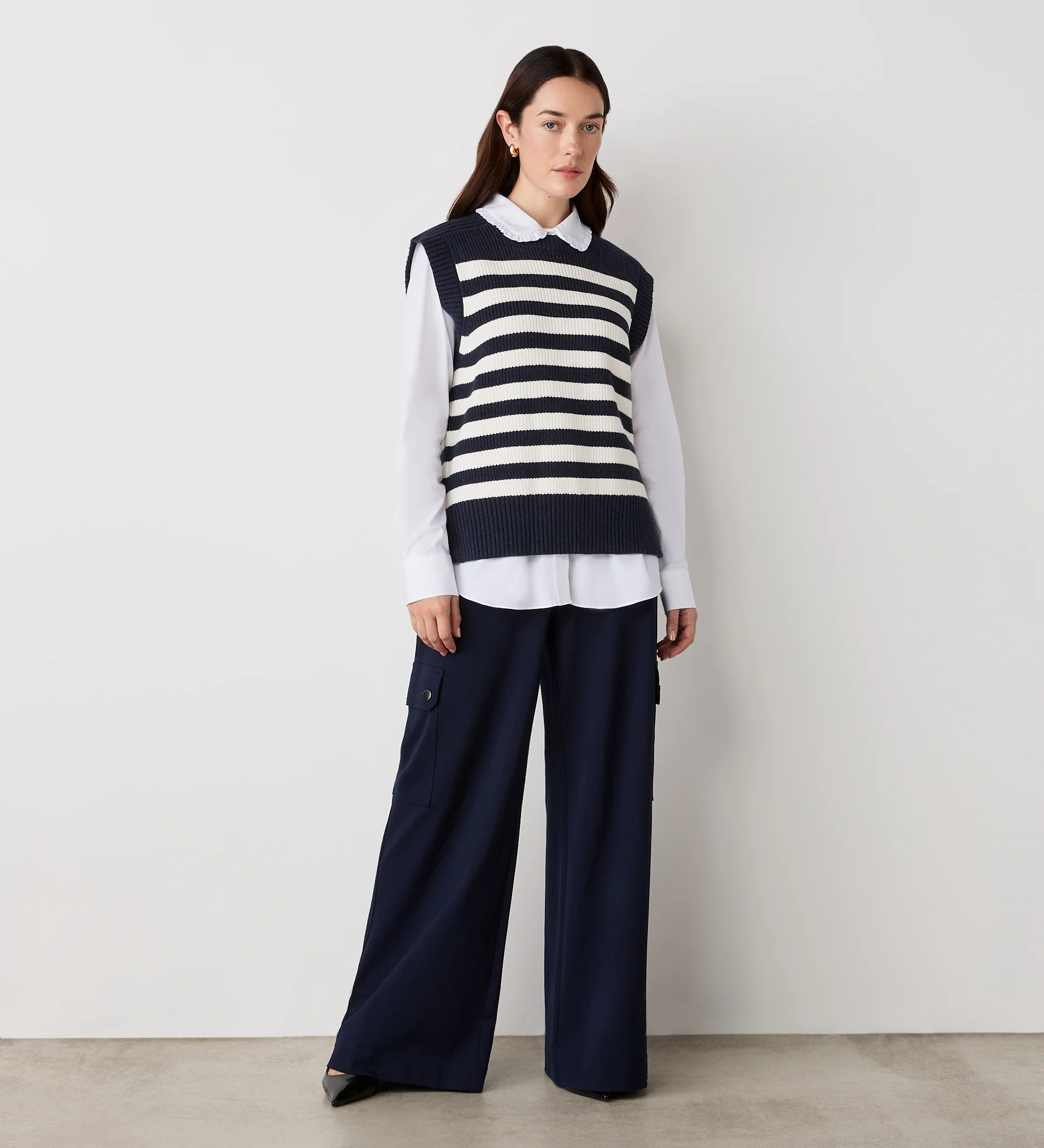 Lexi Ivory Striped Sweater Vest - Image 2
