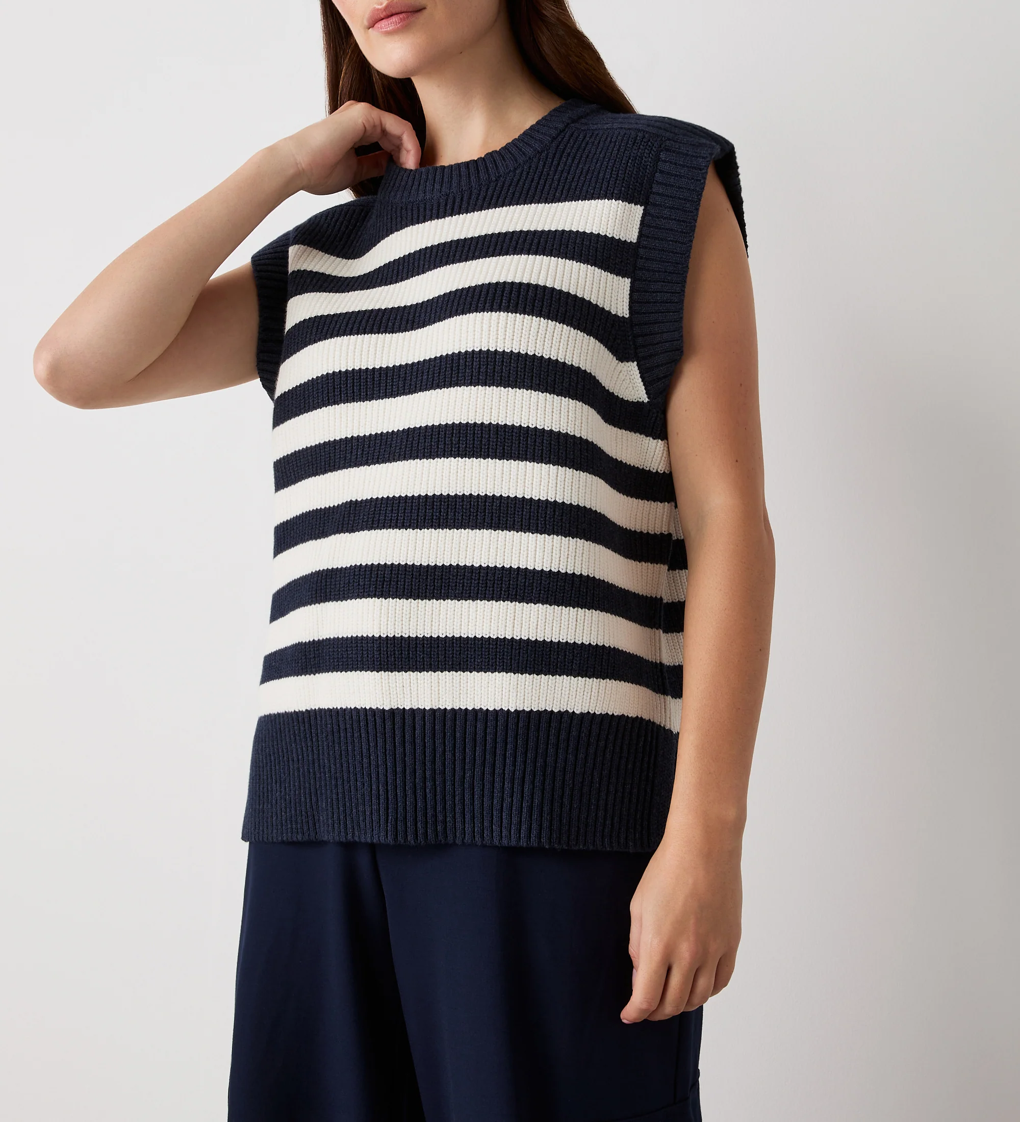 Lexi Ivory Striped Sweater Vest - Image 3