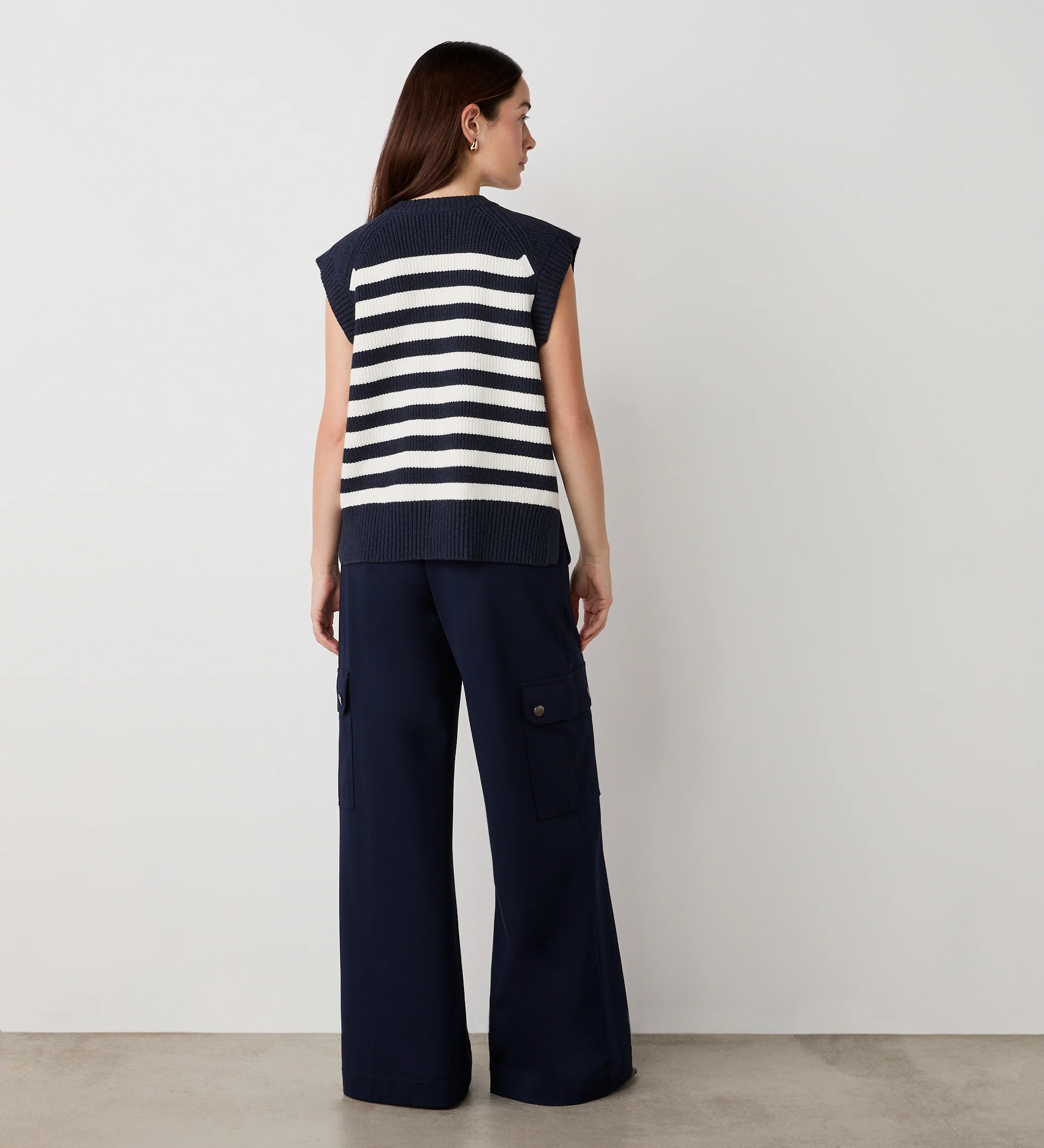 Lexi Ivory Striped Sweater Vest - Image 4