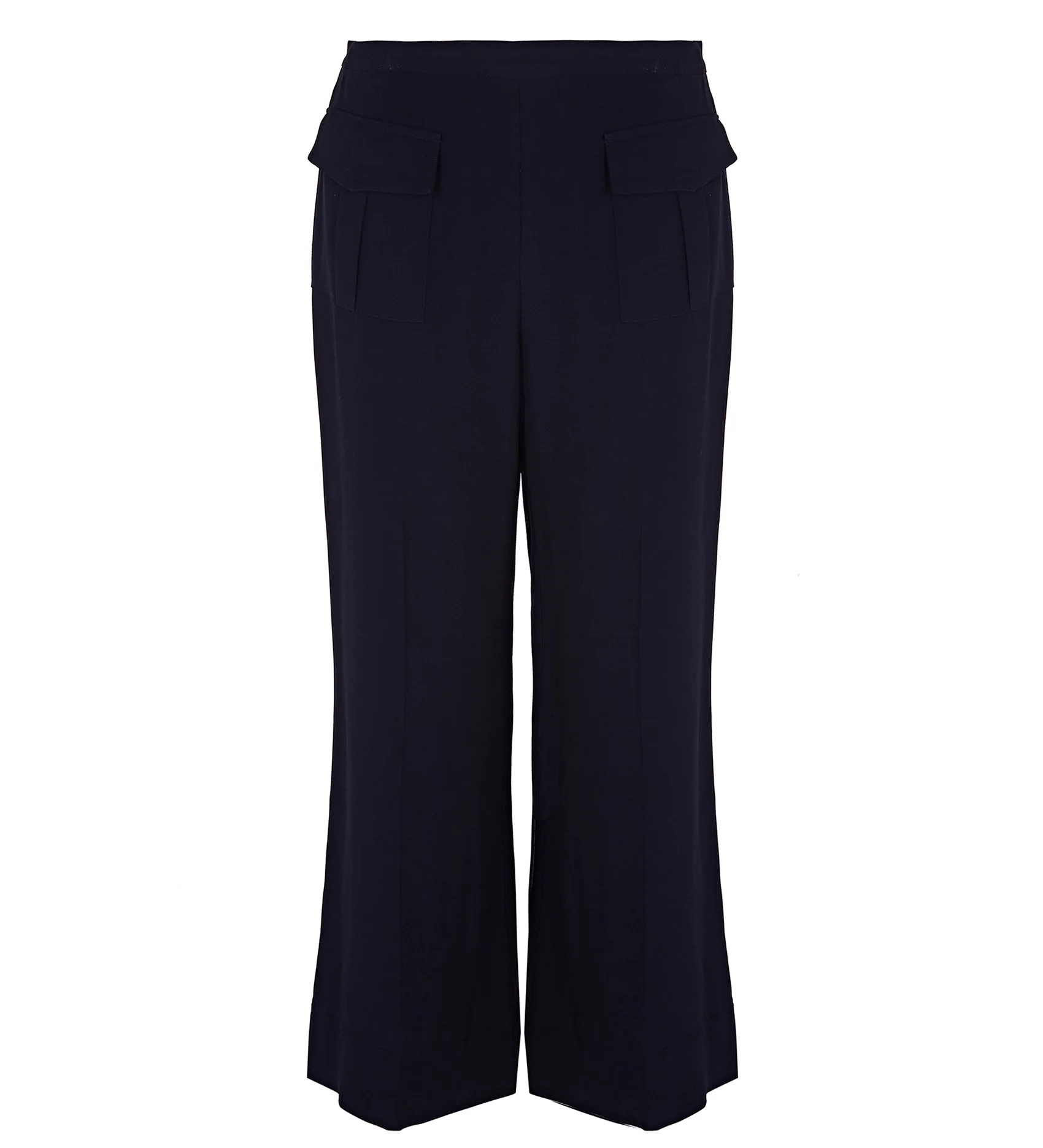 Lilie Navy Cropped Trousers - Image 2
