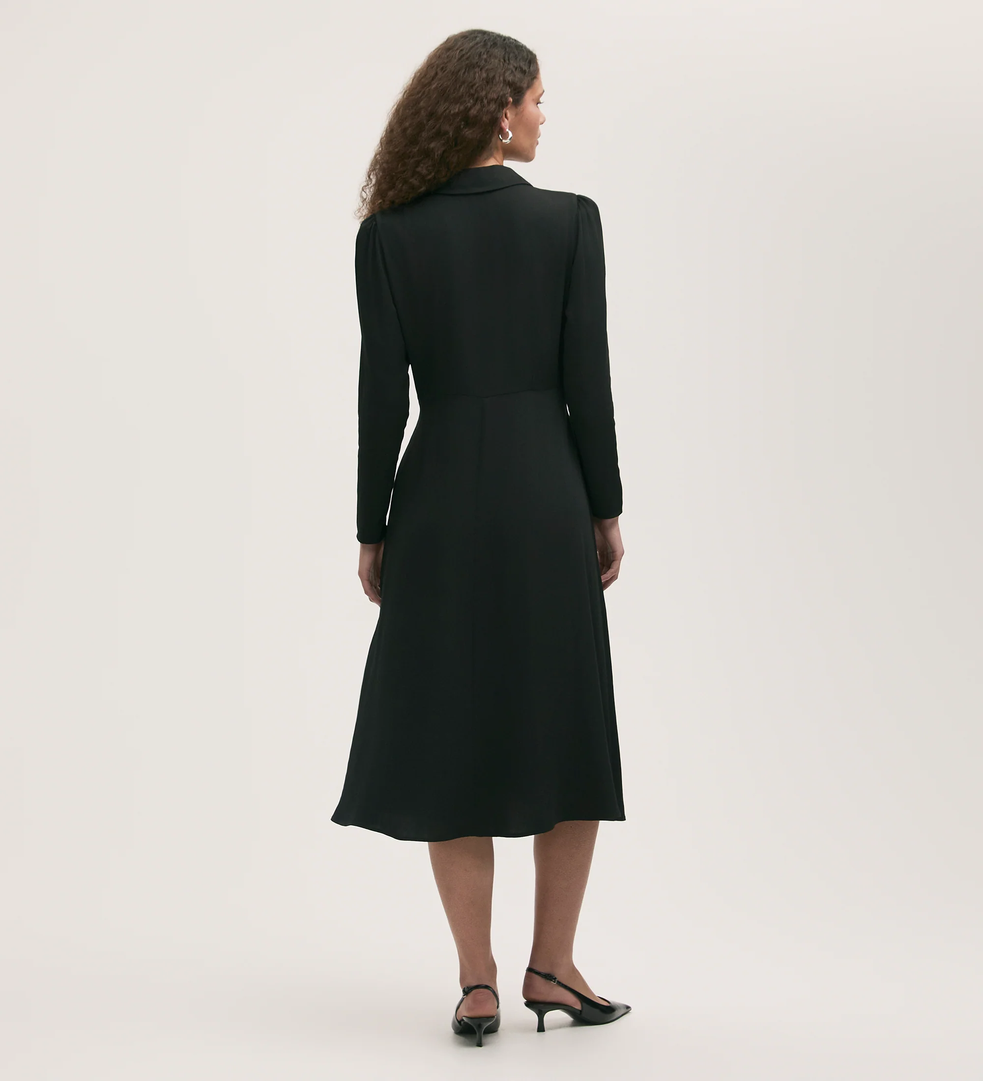 Lucia Black Crepe Midi Dress - Image 4