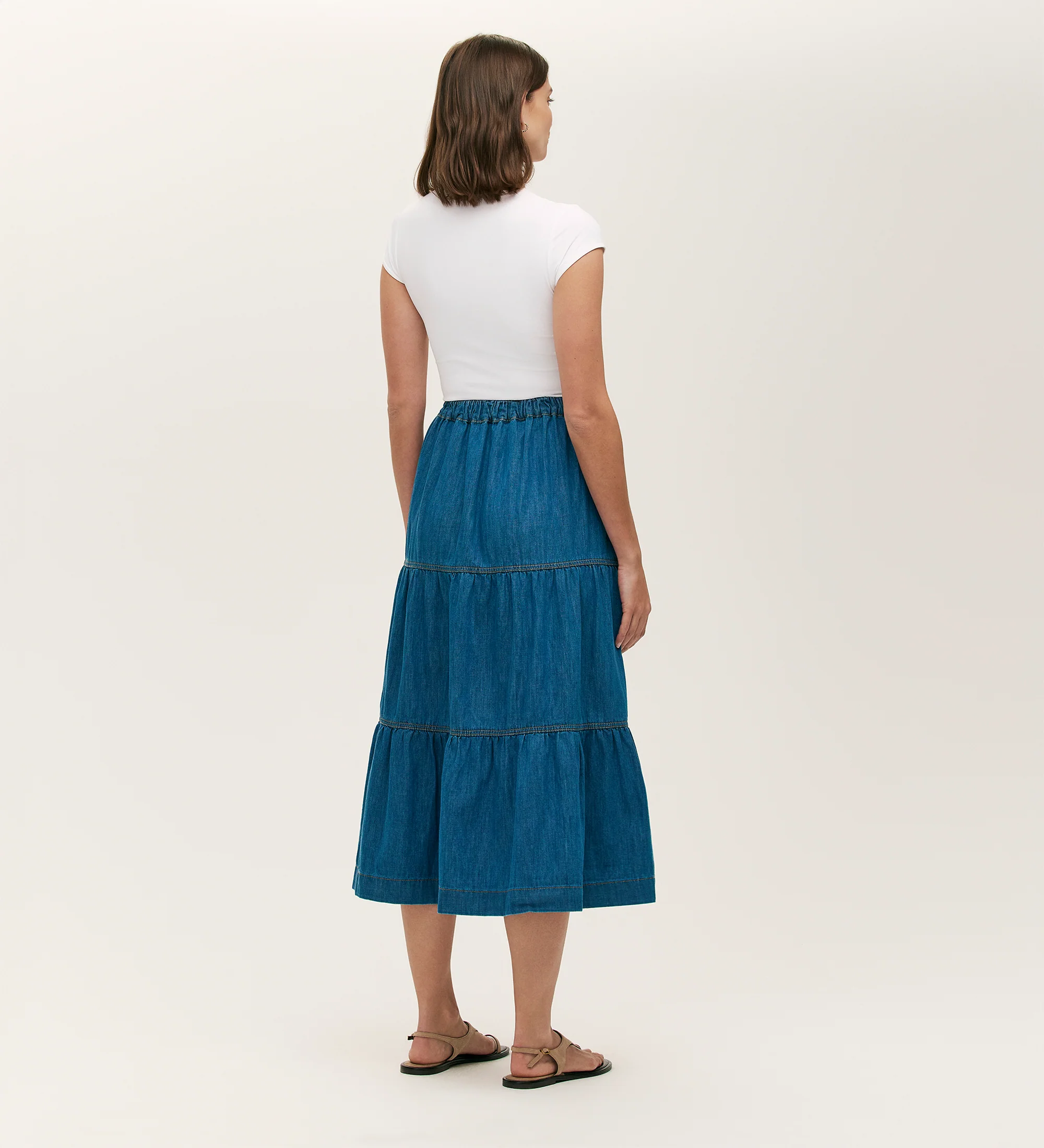 Lulu Light Blue Denim Midi Skirt - Image 5