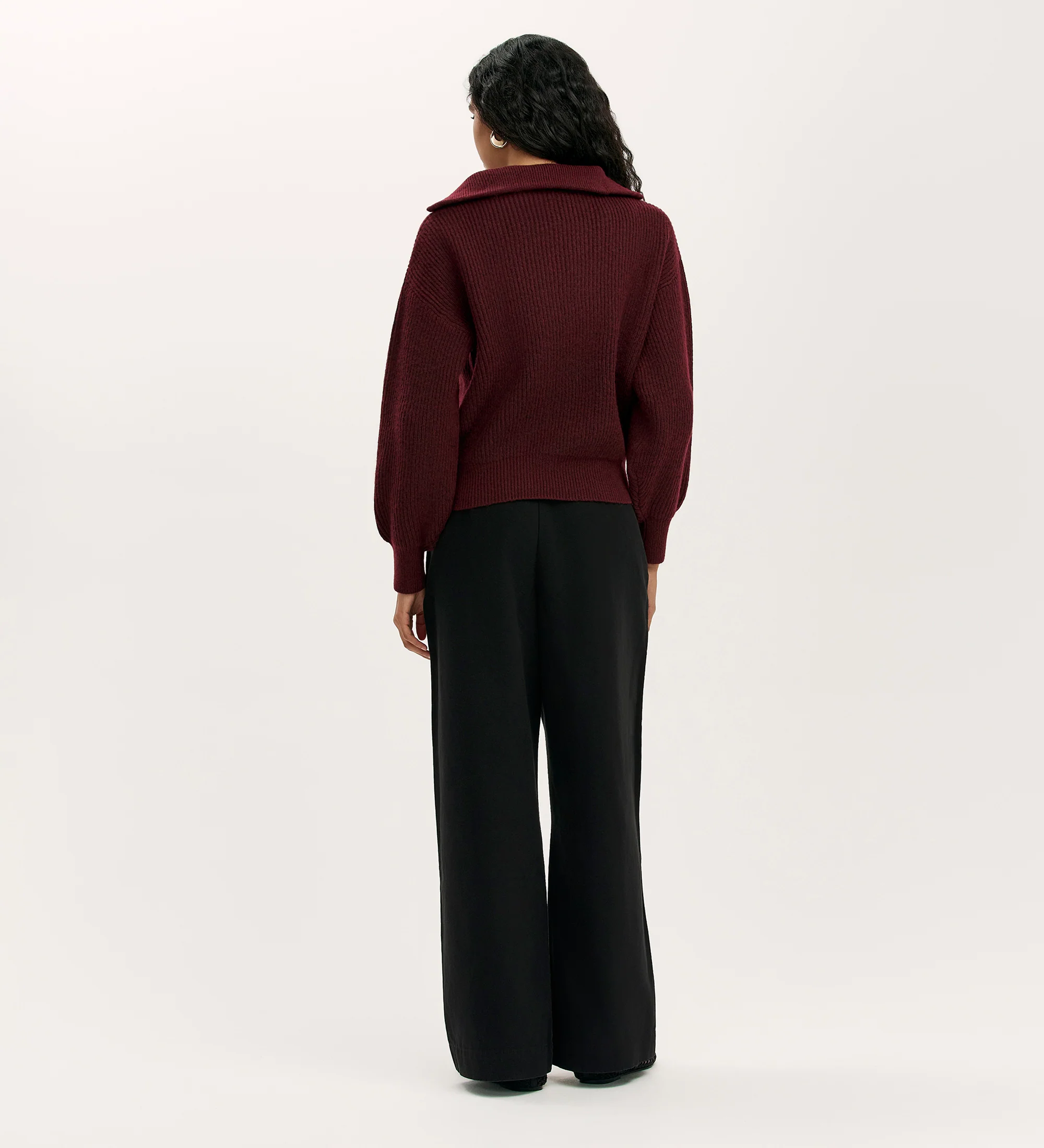 Maddy Burgundy Knitted Jumper - Image 4