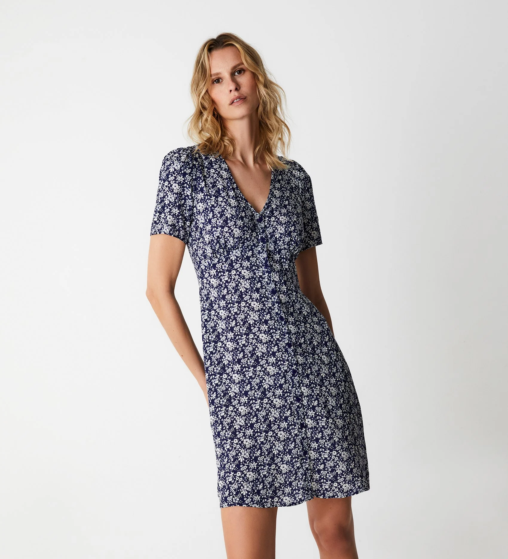 Mala Navy Floral Mini Dress - Image 2