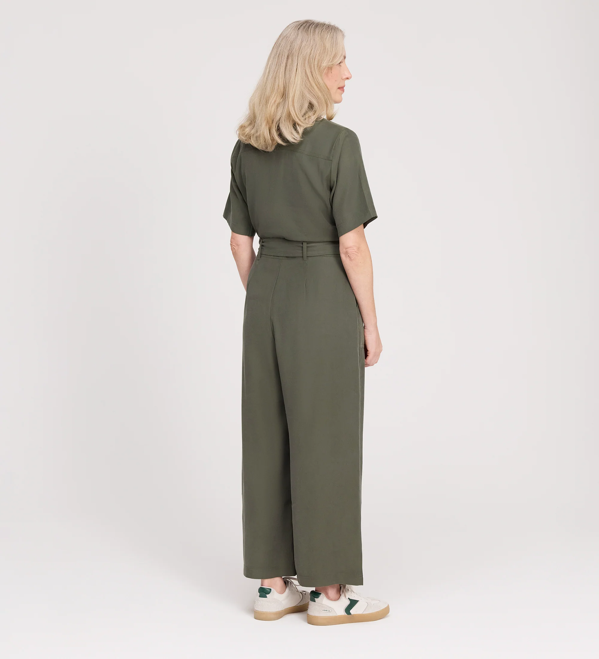 Marie Khaki Cupro Jumpsuit - Image 4