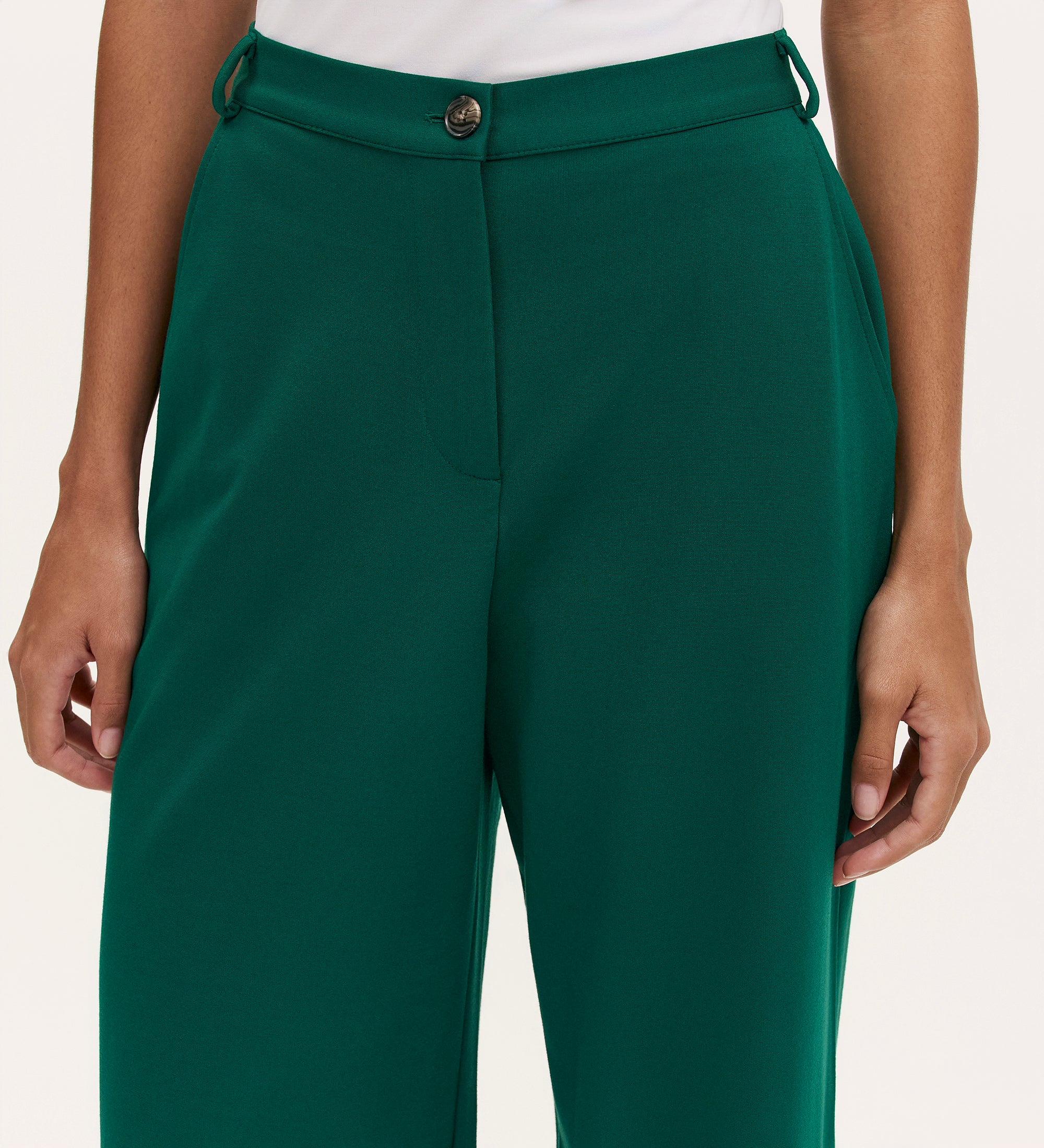 Marissa Bottle Green Wide Leg Trousers - Image 3