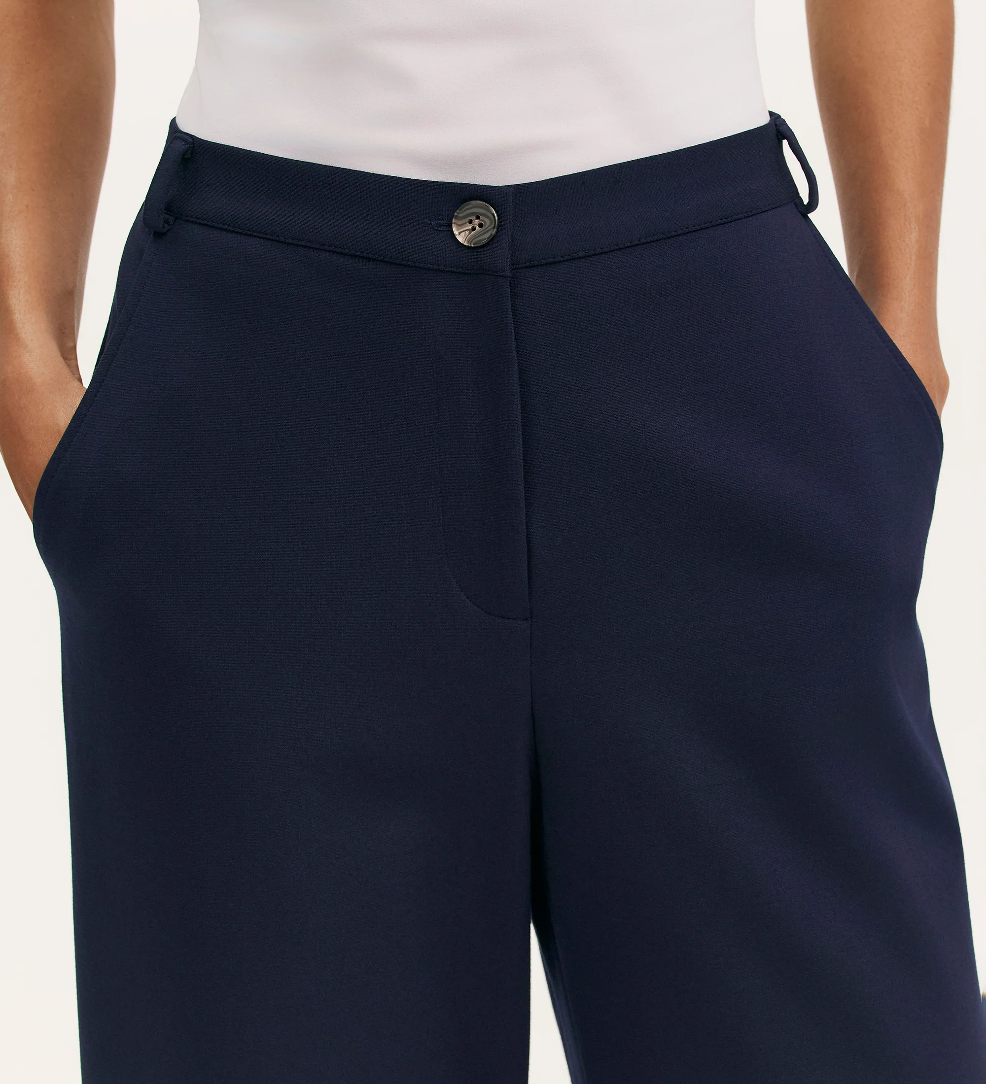 Marissa Navy Wide Leg Trousers - Image 2
