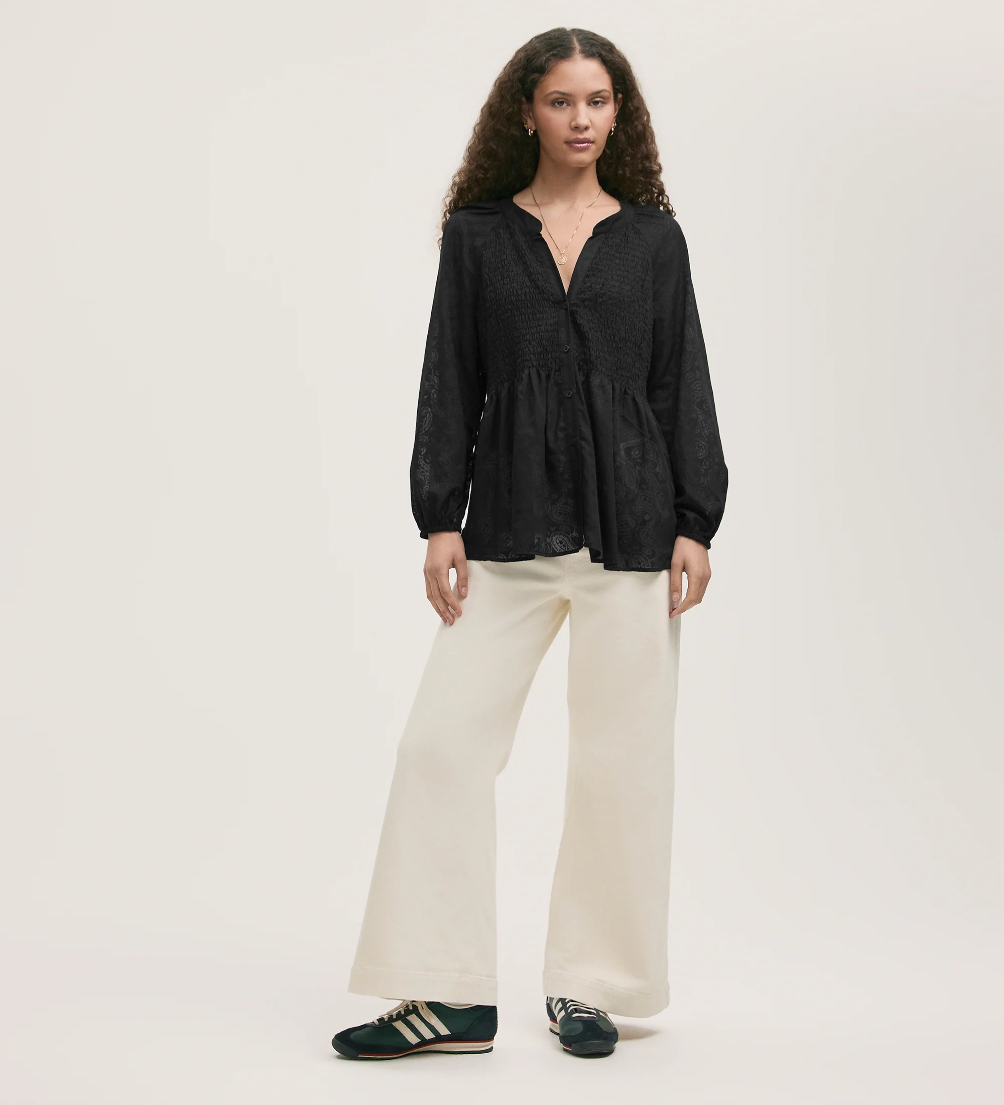 Martha Black Burnout Blouse - Image 2