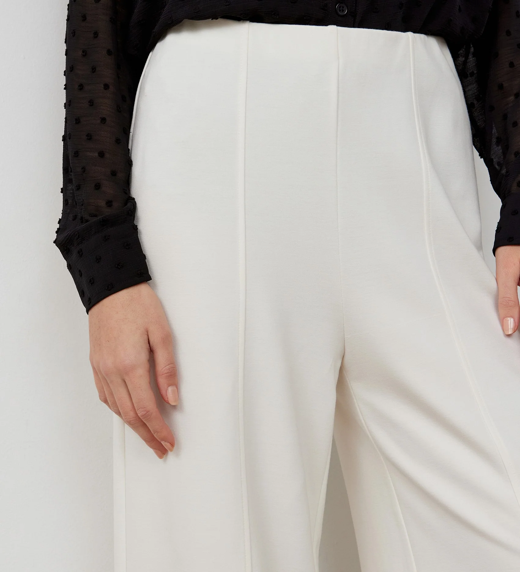 Matilda Ivory Ponte Jersey Trousers - Image 3