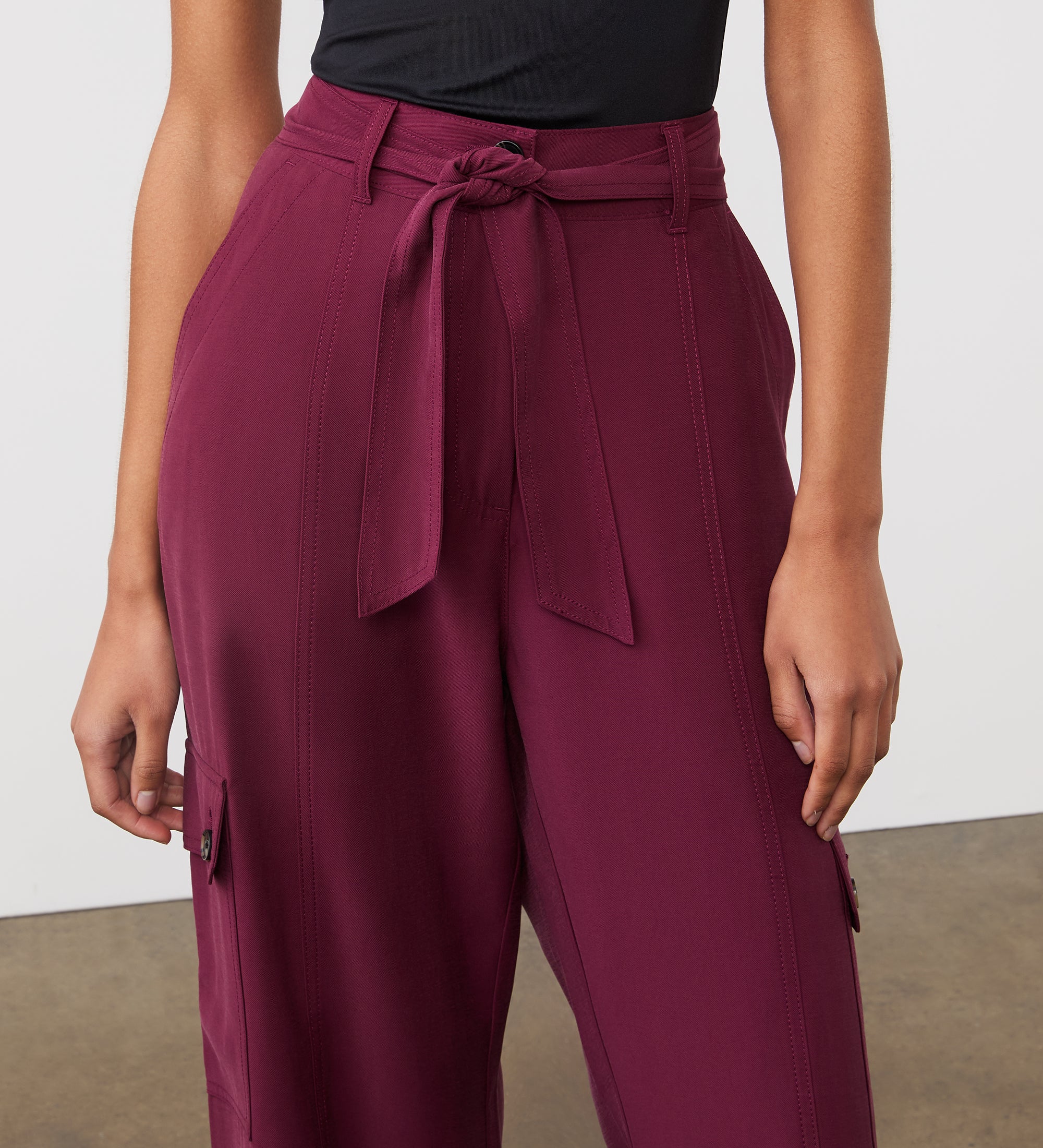 Maxine Merlot Wide Leg Trousers - Image 3