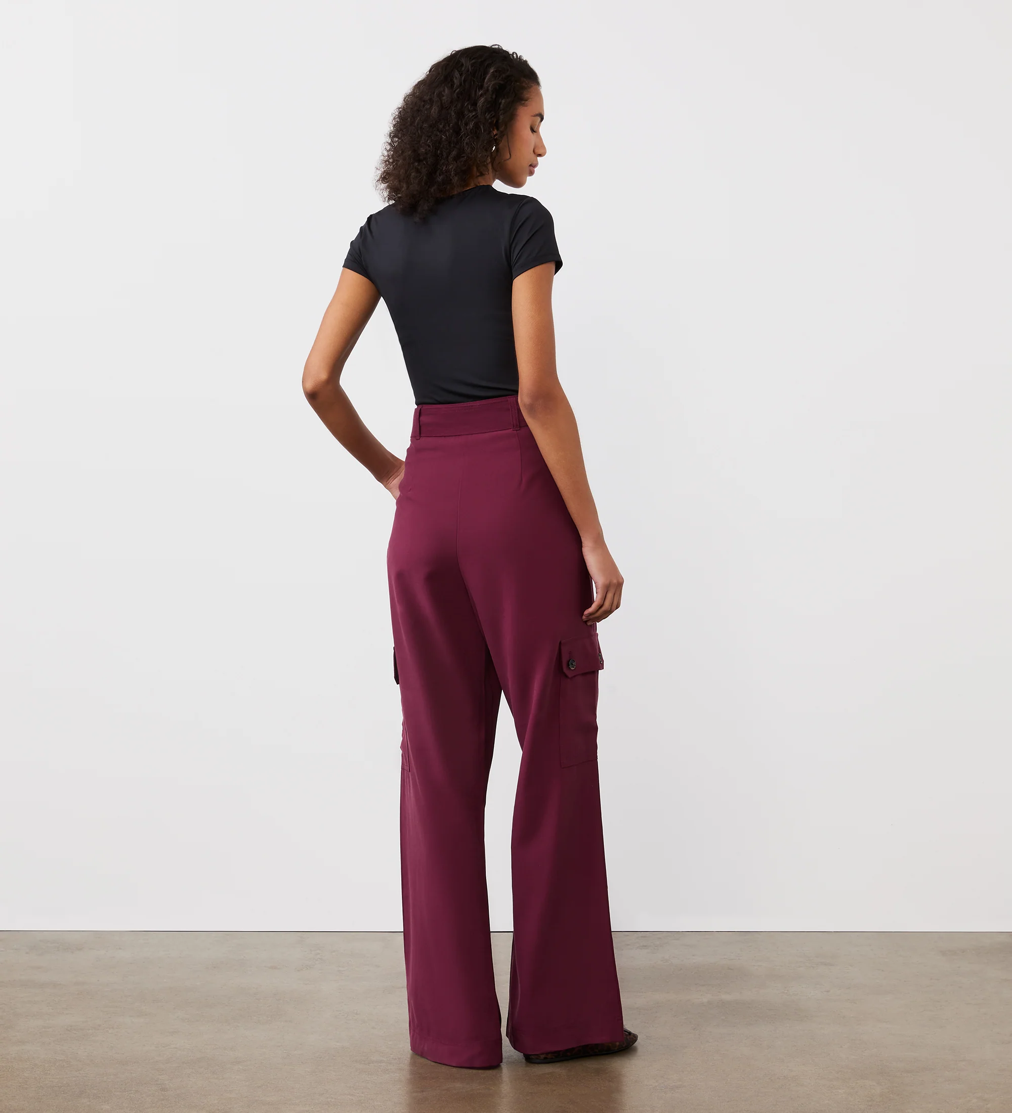 Maxine Merlot Wide Leg Trousers - Image 4